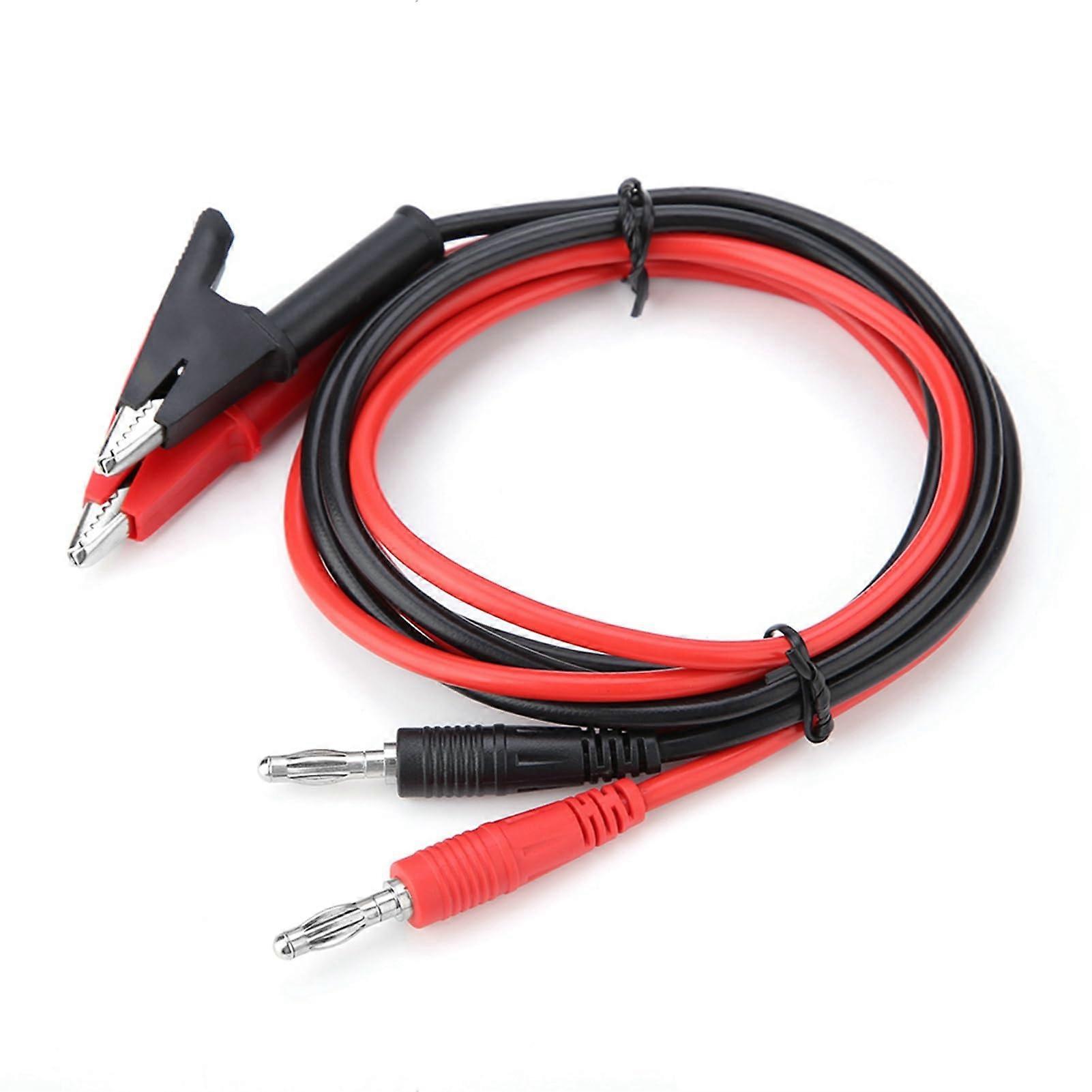 P1040 Silicone Banana Plug Crocodile Test Probe Lead, Pack of 2