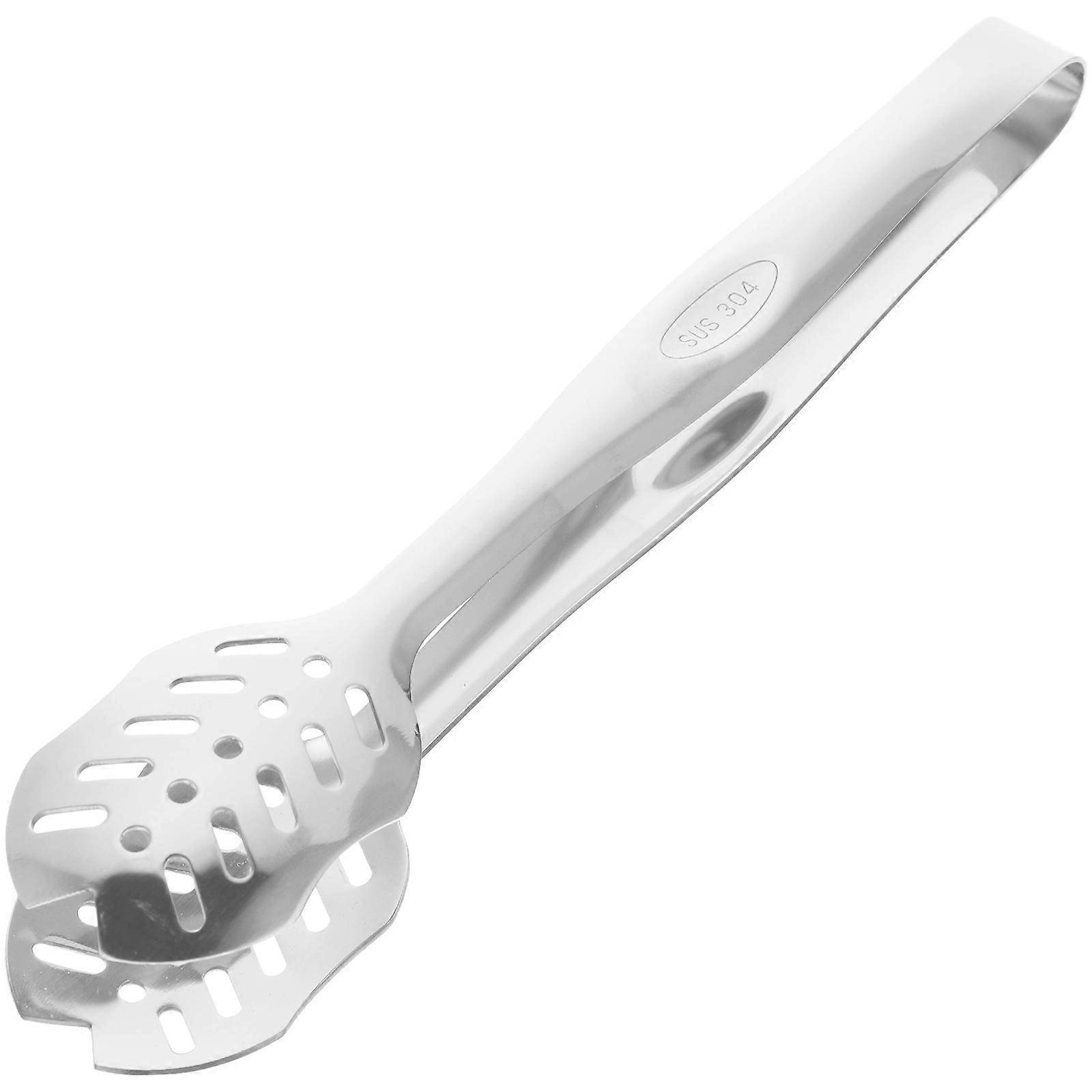 Stainless Steel Food Tongs for Home Use and Easy to Clean Silver