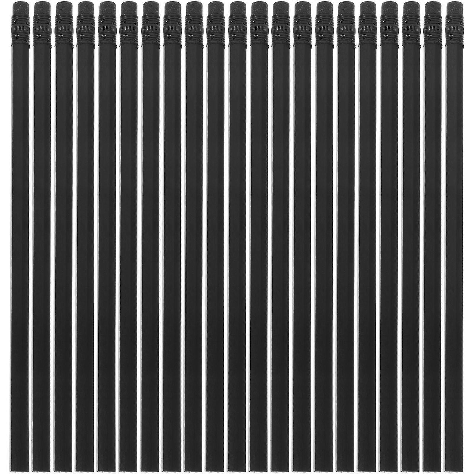 Wood Pencils with Erasers for Daily Use Great for Sketching and Writing Black Color 24 Pieces