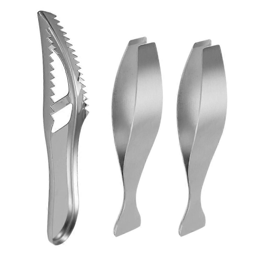 Tools For Removing Fish Scales Kitchen Gadget Scale Scrapers Silver Color Seafood Preparation 1 Set