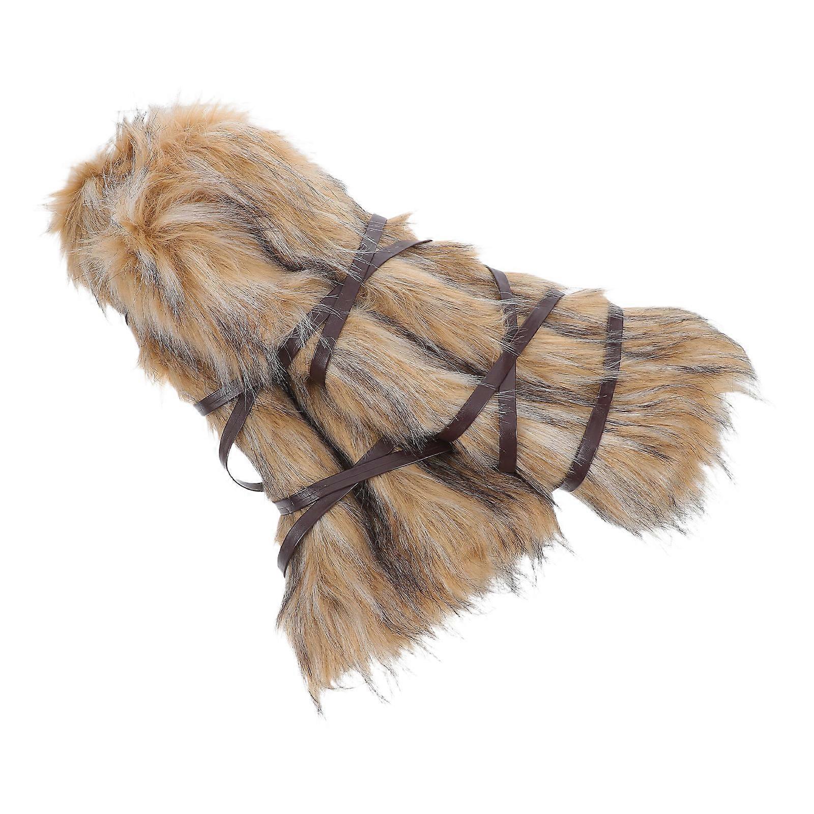 Viking Style Furry Leg Warmers with Adjustable Straps for Women Made from Polyester Multi Color