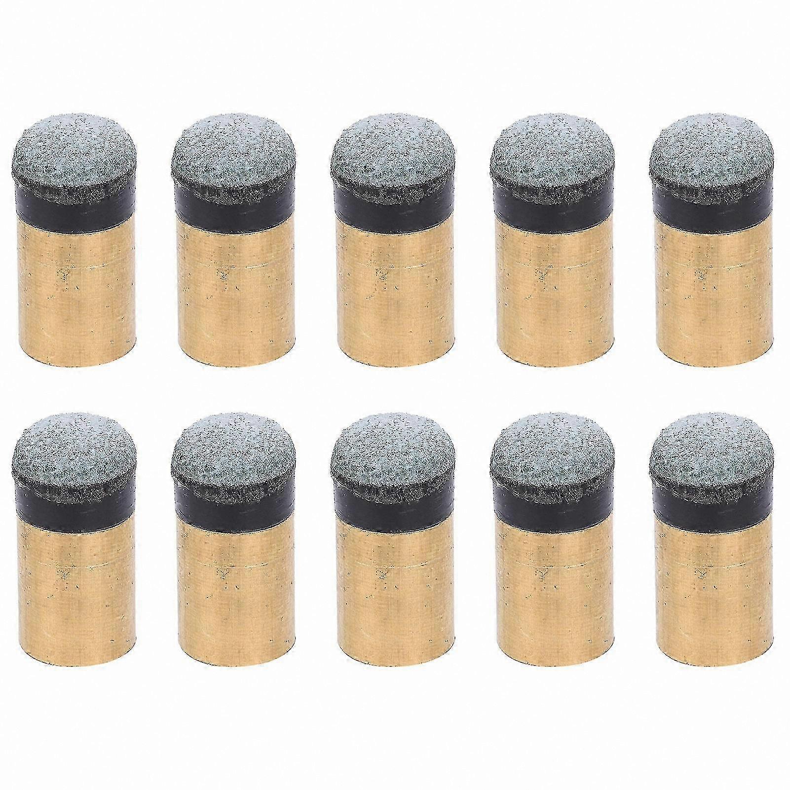 10mm Pool Queue Tip Ersatzteile - 10er Pack Screw-On Kupfer PU Leder Billard Zubehör