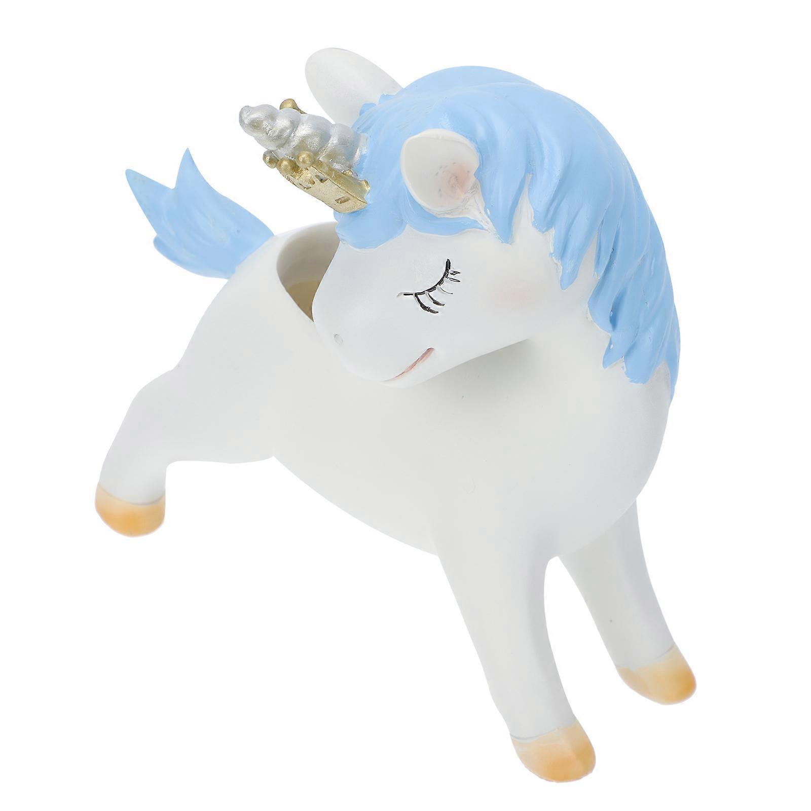 Unicorn Design Resin Flowerpot for Desktop Decor – Durable Succulent Plant Holder for Home or Office Use with Small Plants and Decorative Display