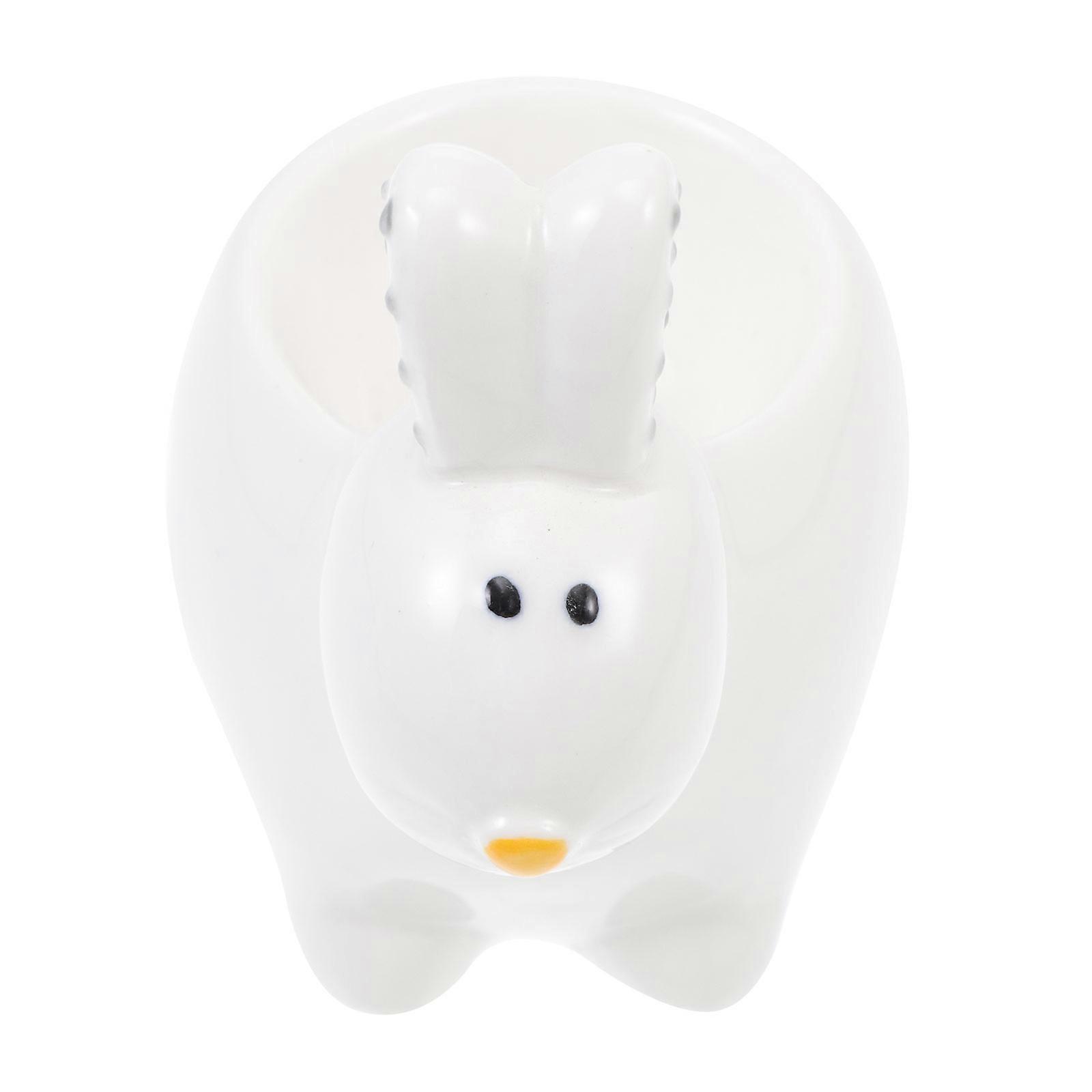 White Ceramic Egg Tray for Decor Boiled Egg and Breakfast Dish Functional and Practical Kitchen Dining Room Accessory 1pc