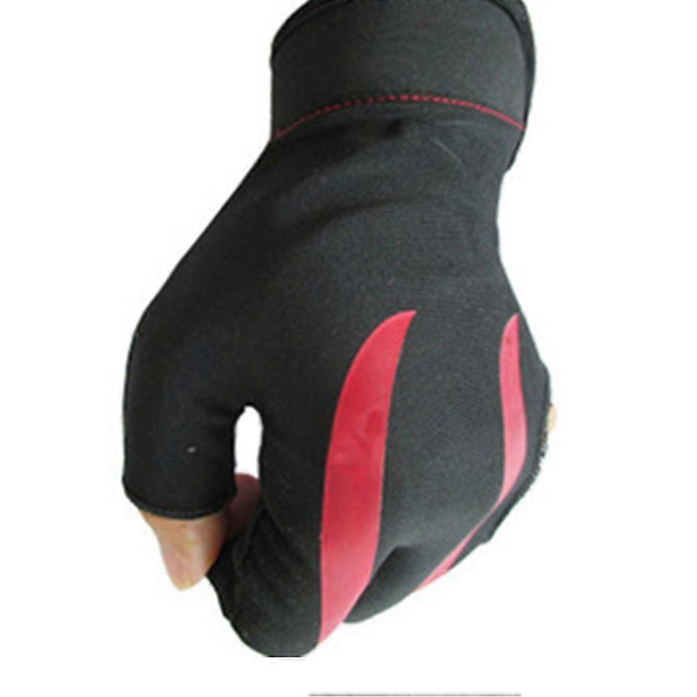 Unisex Pool Gloves Red 3-Finger Design For Billiard Players Improves Pool Cue Glide 1Pack