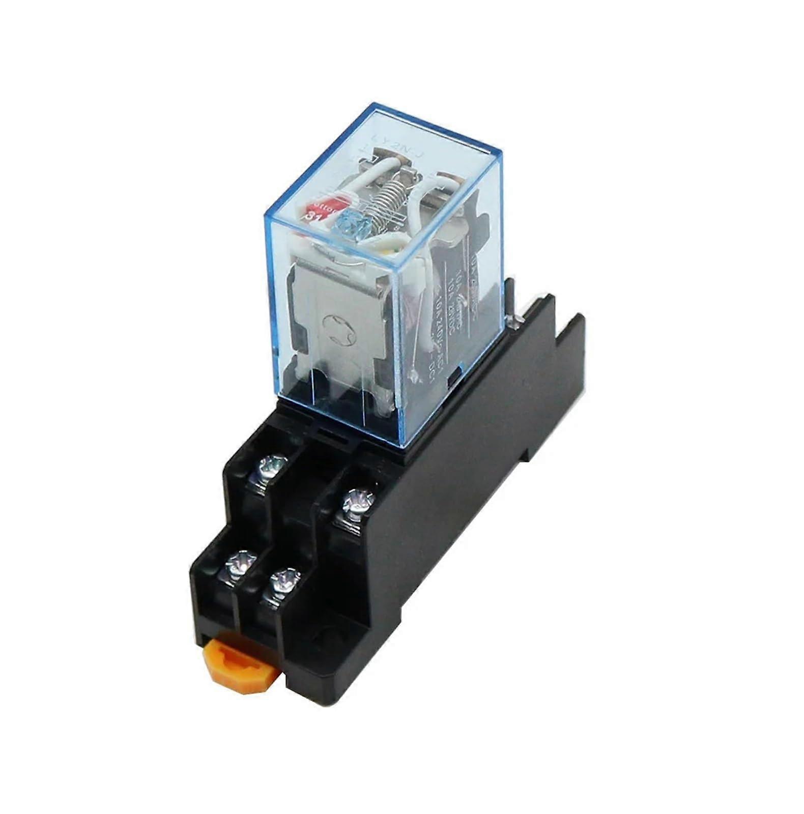 MY2P DPDT Relay With Socket Base, 12V/24V DC Or 110V/220V AC Coil, 36V DC Variant