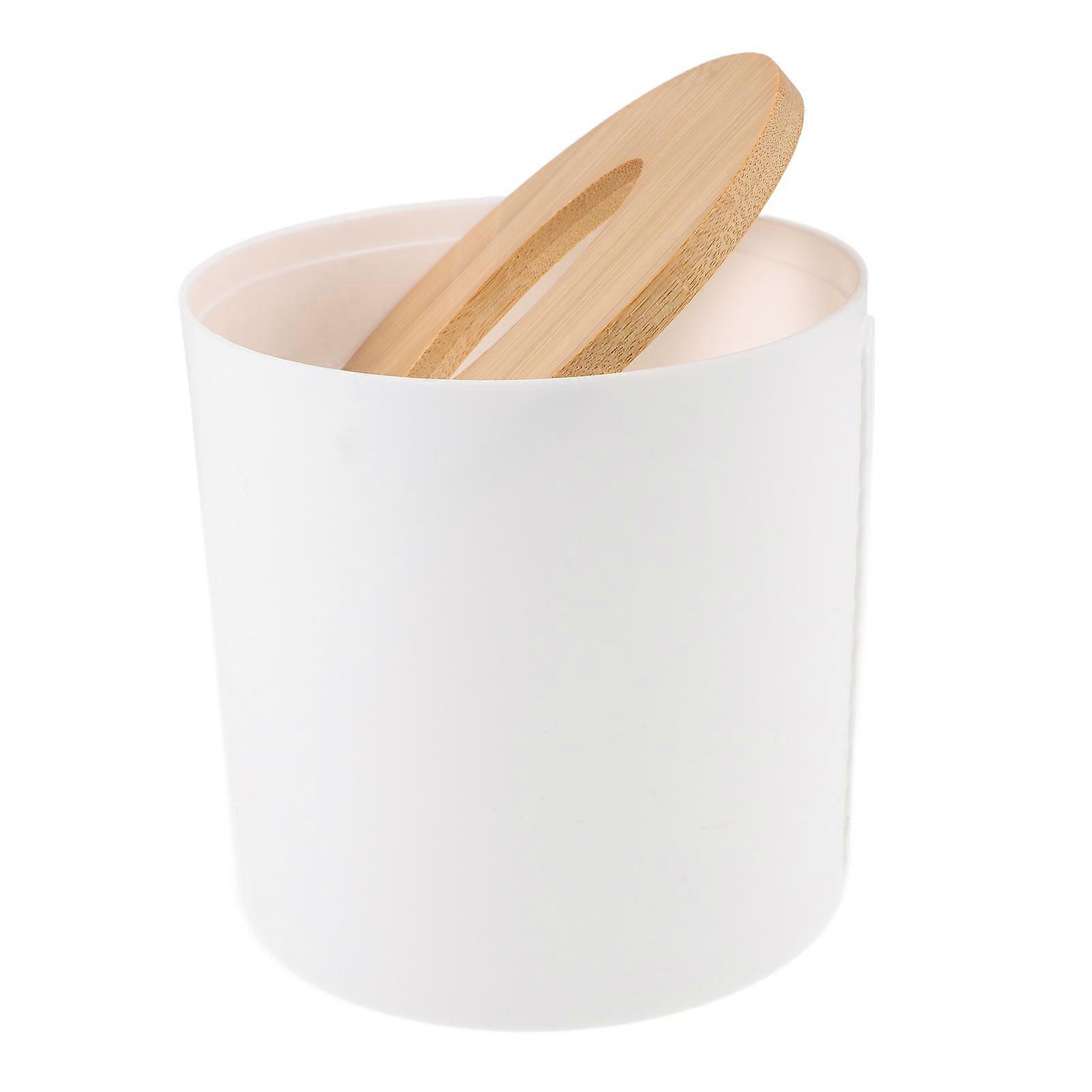 Roll Paper Case Dispenser Bamboo Plastic Kitchen Bathroom Storage Box Round Simple Design Daily Use 1Pack