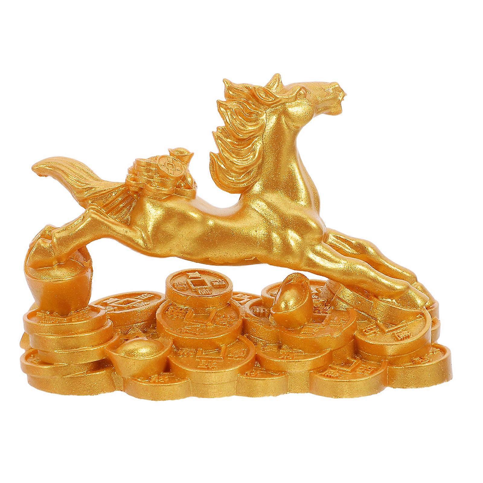 Elegant Resin Horse Figurine Decorative Statue for Home Office Table Decor Compact Design for Bookshelf or Desk