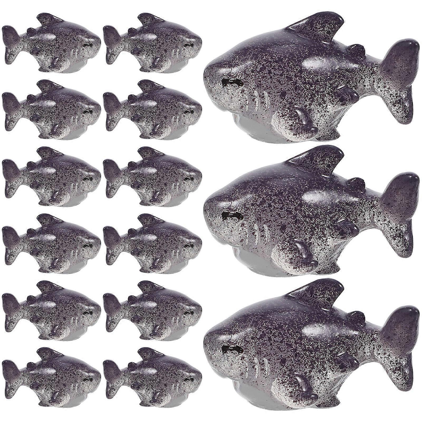 Mini Shark Decorations Suitable For Indoor Use And Office Environments Made Of Safe Resin Material 30Pcs