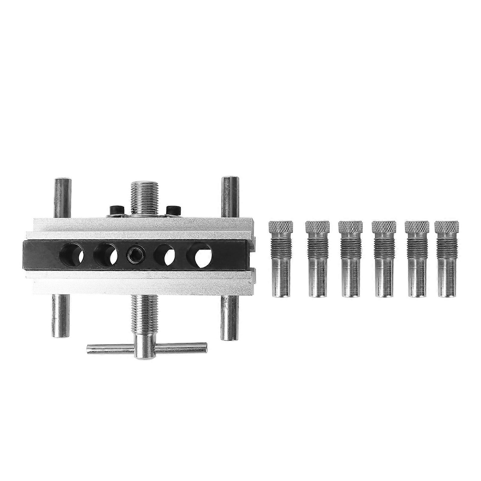 Wood Doweling Hole Drilling Guide For Craftsmen And Hobbyists 4.7×3.5×1.6in Silver Color With Drilling Guide 1Set