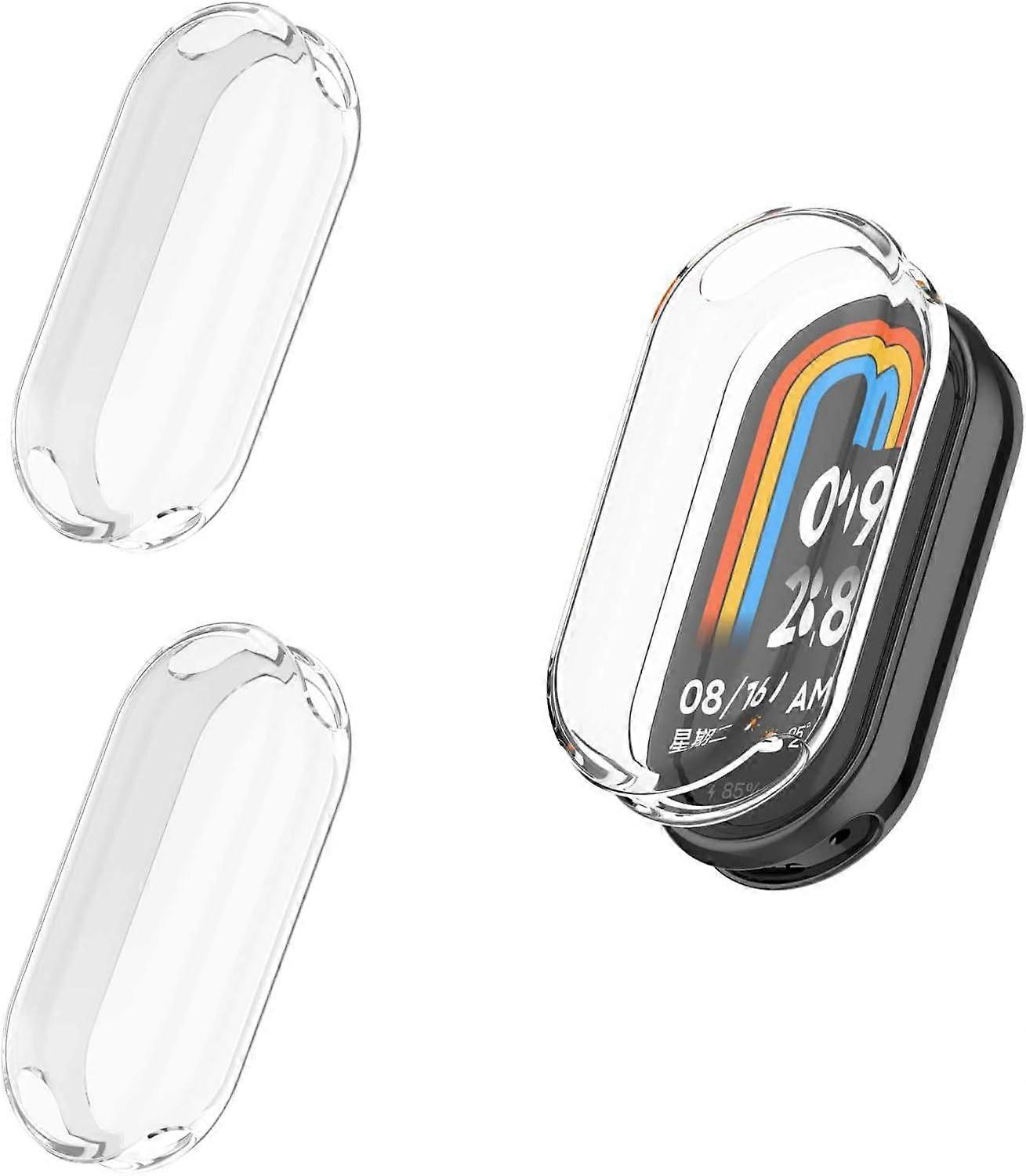 Case for Xiaomi Mi Band 10 With Screen Protector, Flexible TPU, Shockproof And Scratch-Resistant, Clear, 2-Pack