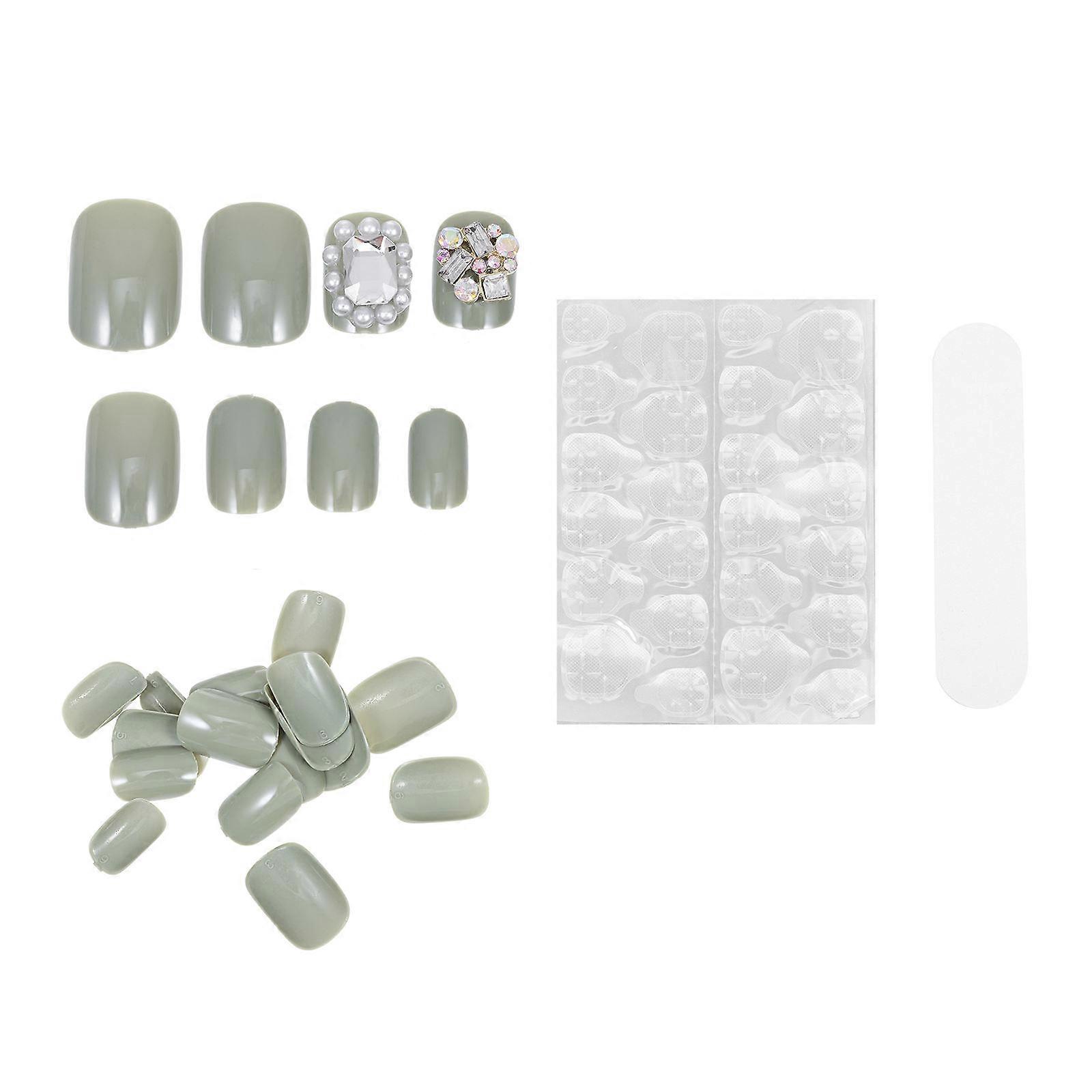 24pcs Short Press on Nails Detachable False Nail Fake Nails Tips for Women
