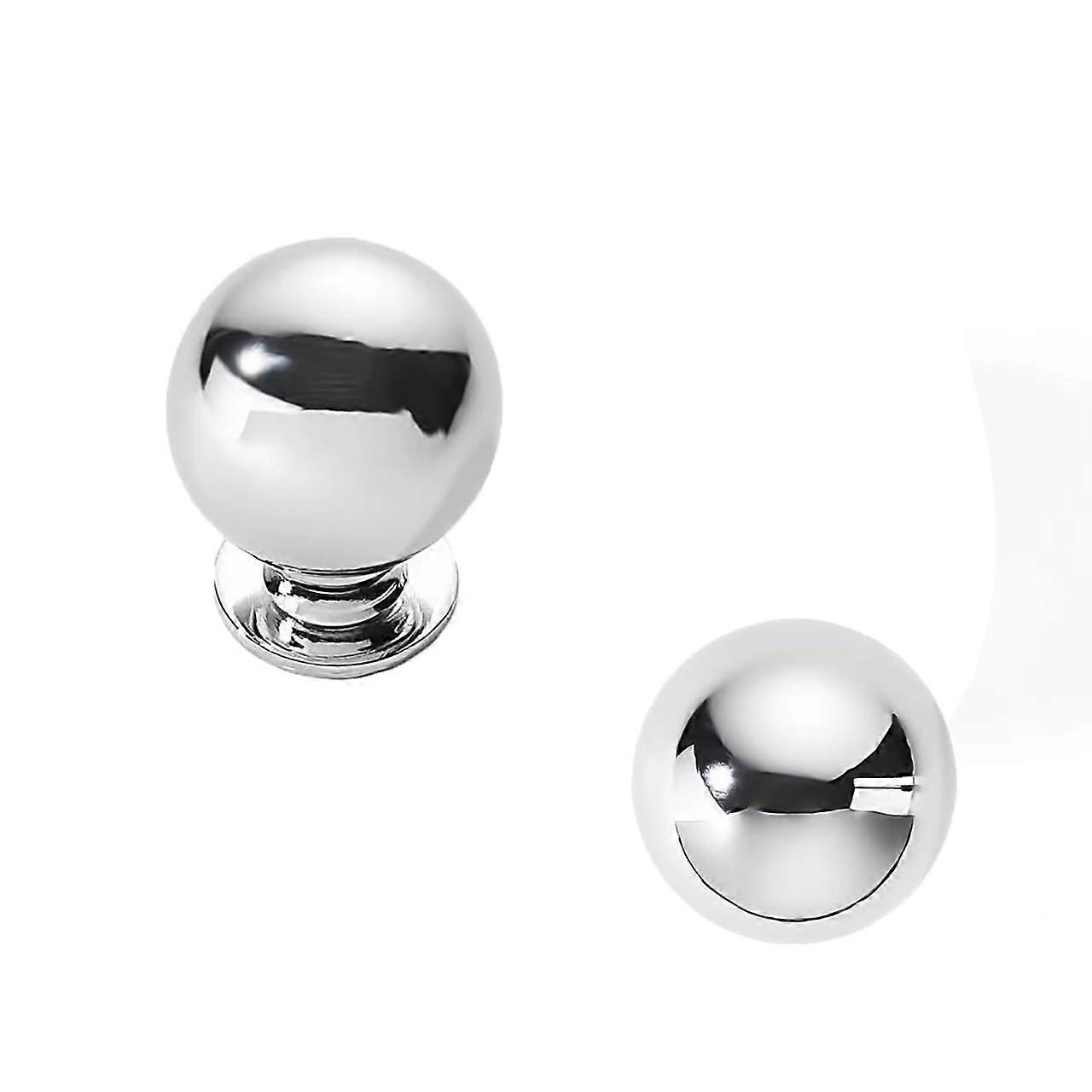 10 Pcs Polished Chrome Cabinet Knobs 1 Inch Small Ball Drawer Hardware for Kitchen Cabinets and Dressers
