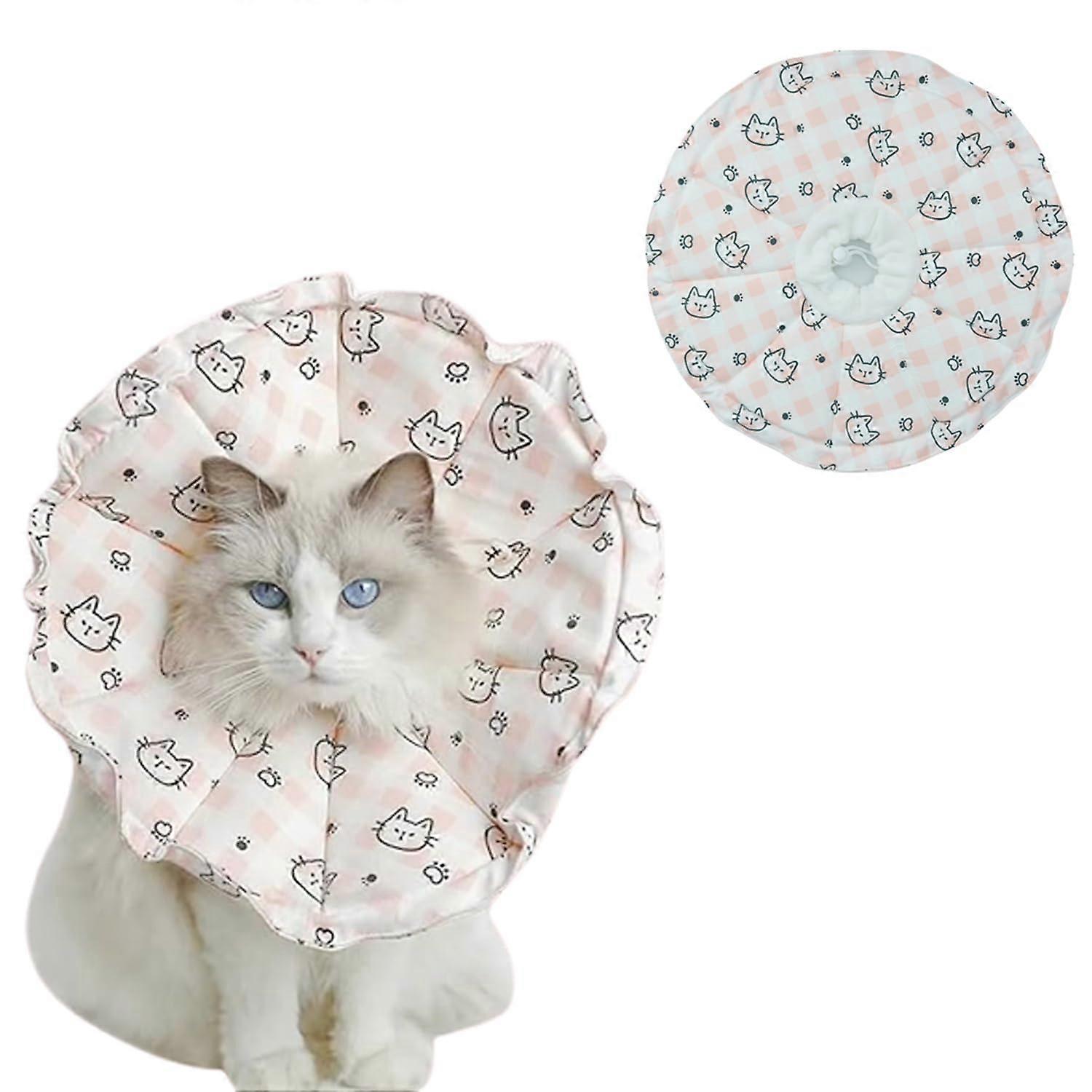 Elizabethan Collar Cat And Dog Adjustable Soft Protective Waterproof Easy To Clean Size S After Surgery For Bathing