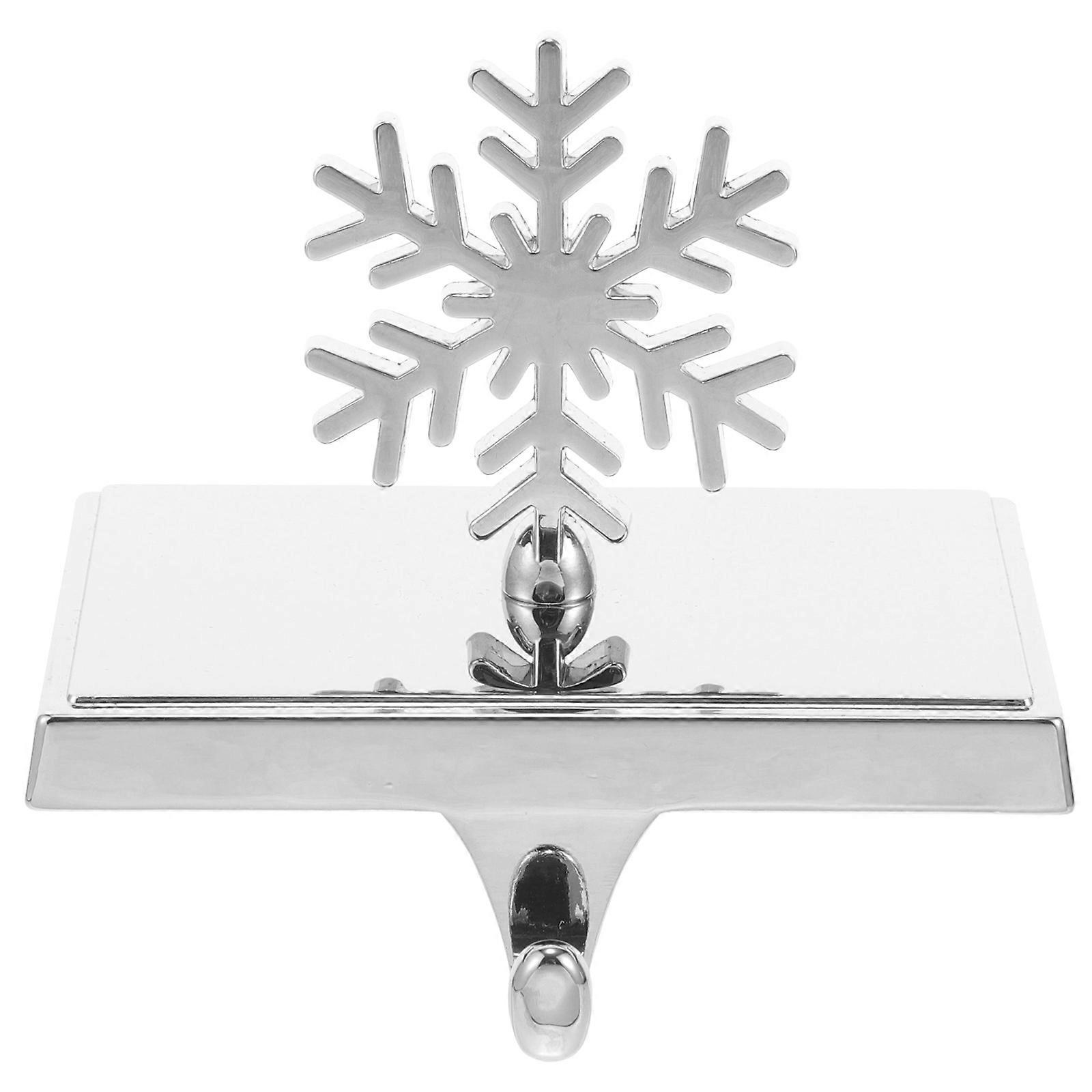 Snowflake Shaped Christmas Stocking Holder Fireplace Hook with Smooth Edges for Holiday Decor and Stocking Display