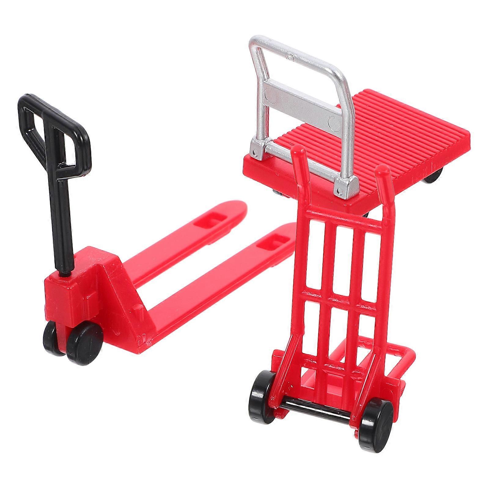 Compact Miniature Forklift Hand Trolley Platform Cart for Safe Educational Interactive Play and Easy Handling