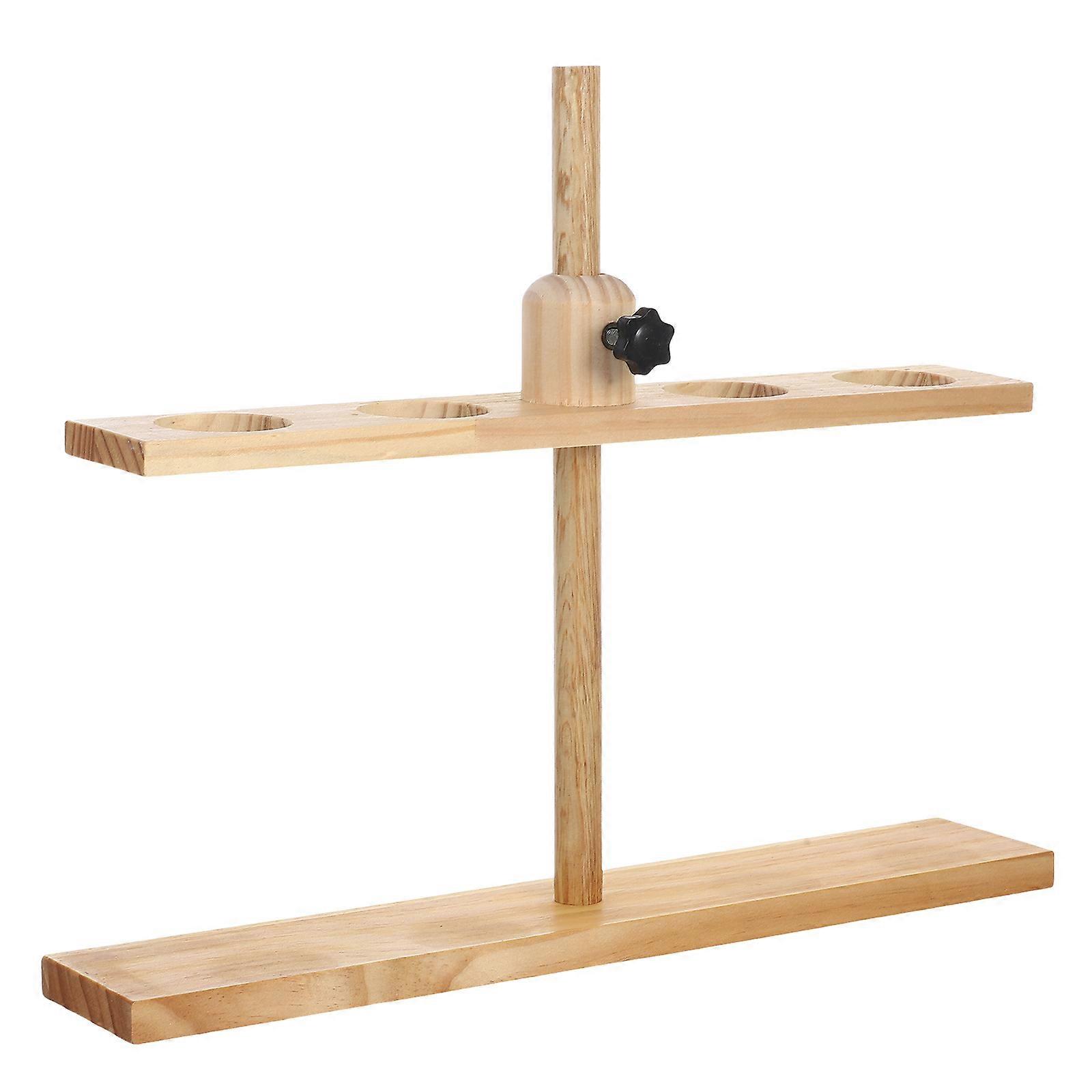 Leakage Funnel Stand Wooden Holder for Storage Use 4 Hole Adjustable Laboratory Rack