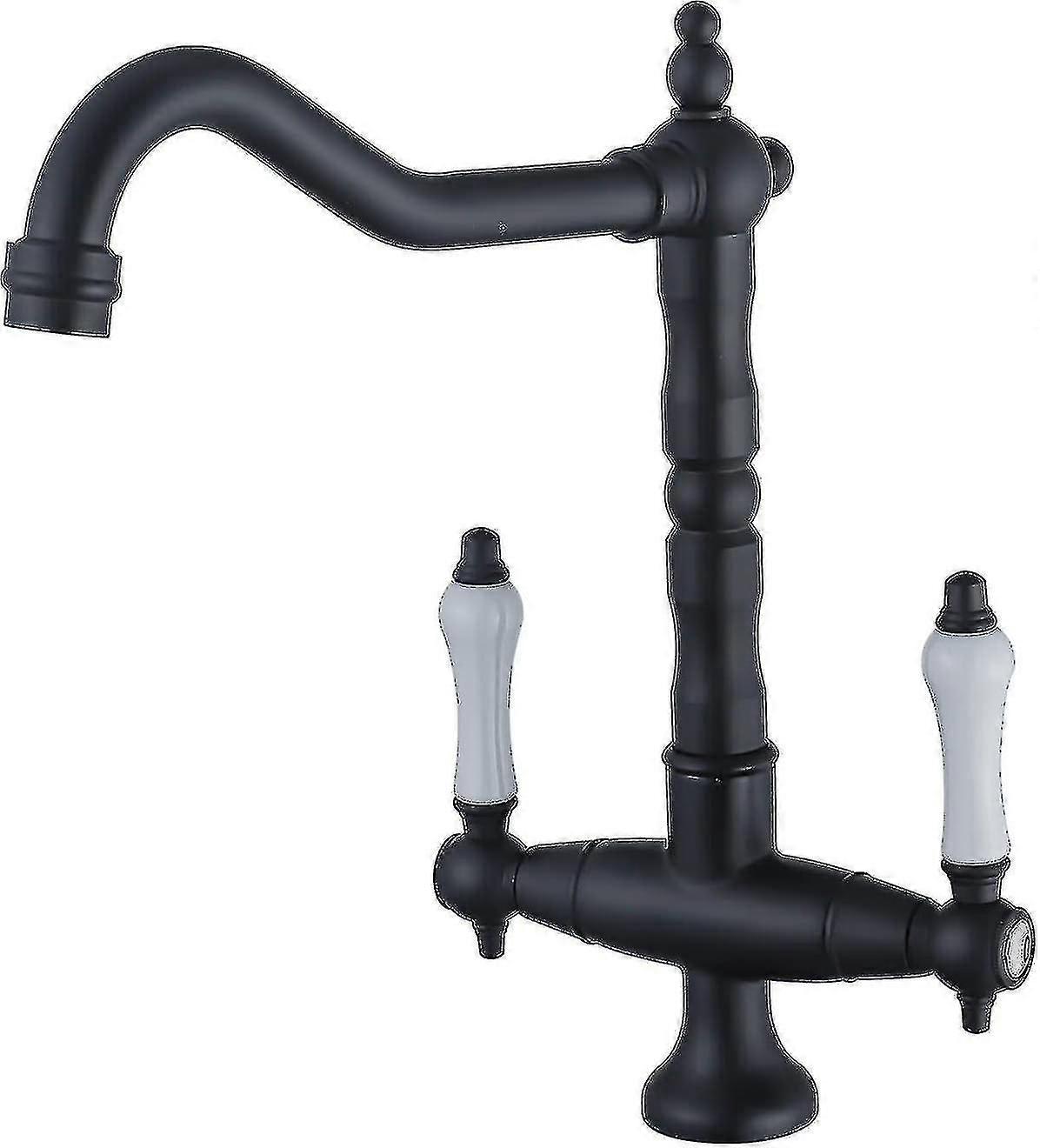 Retro Black Kitchen Faucet, Two Handle Single Handle Kitchen Faucet, 360 Swivel Sink Faucet, Kitchen