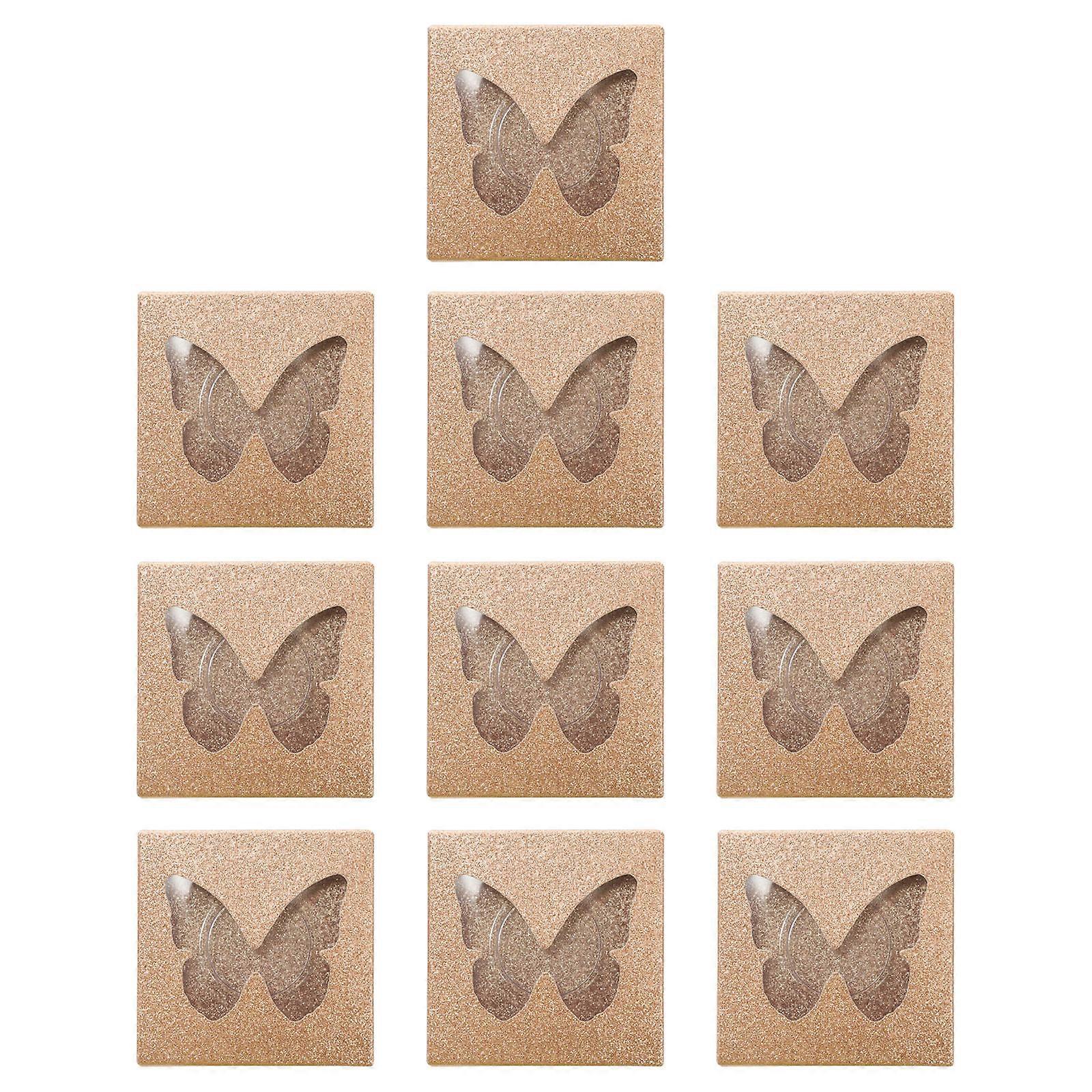 Golden False Eyelash Storage Box with Window for Protecting Lashes and Small Cosmetics 30PCS