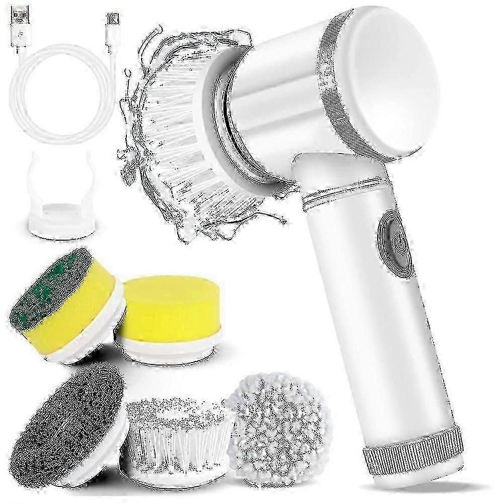 2025 Electric Spin Scrubber Electric Cleaning Brush With 5 Replaceable Brush