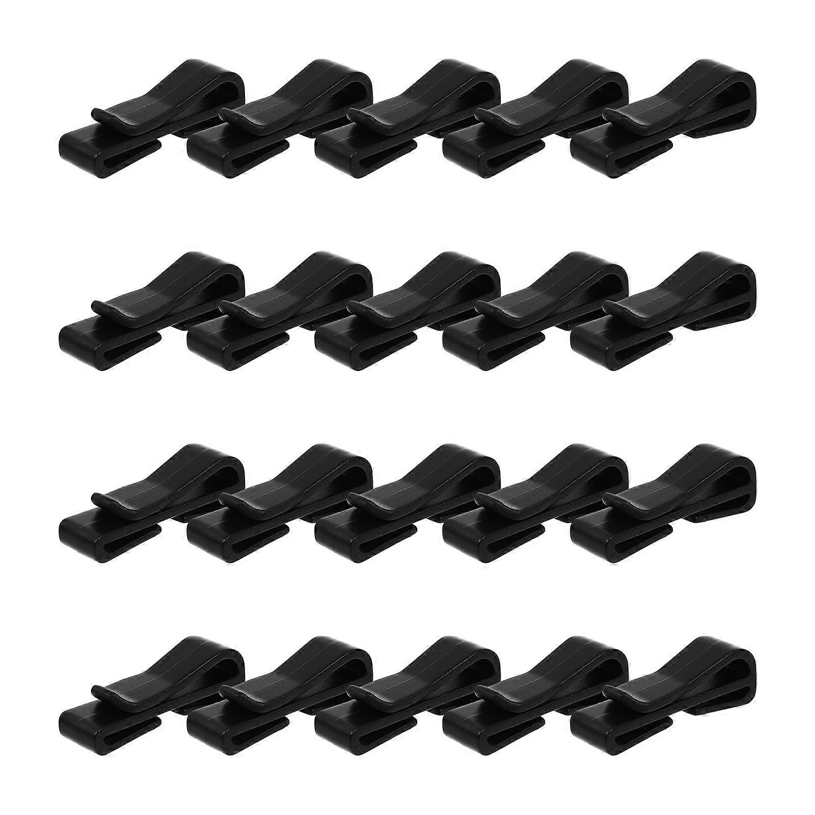 Black Plastic Belt Clips with Durable Design for Outdoor Use 20 Pieces