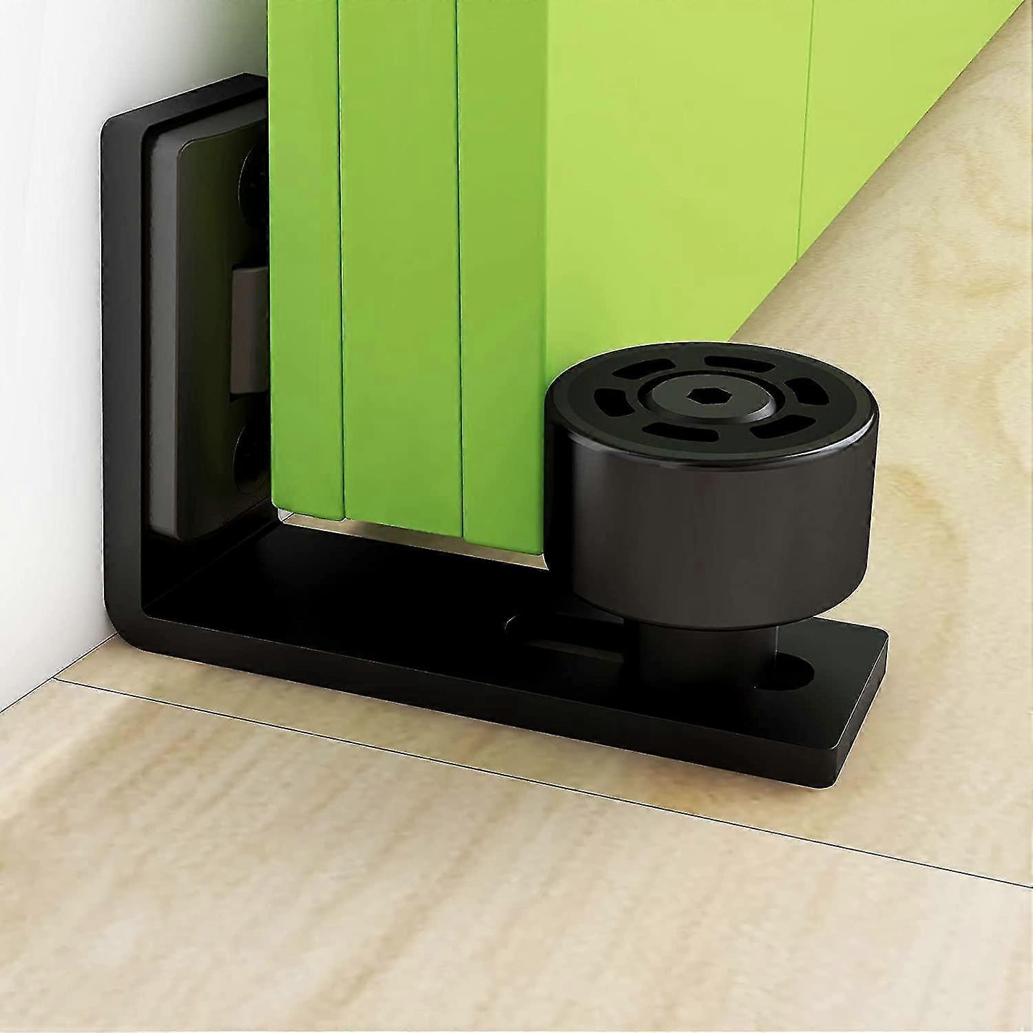 Adjustable Floor Rail Wall/Door Bottom Rail For Sliding Wooden Doors, Black HG