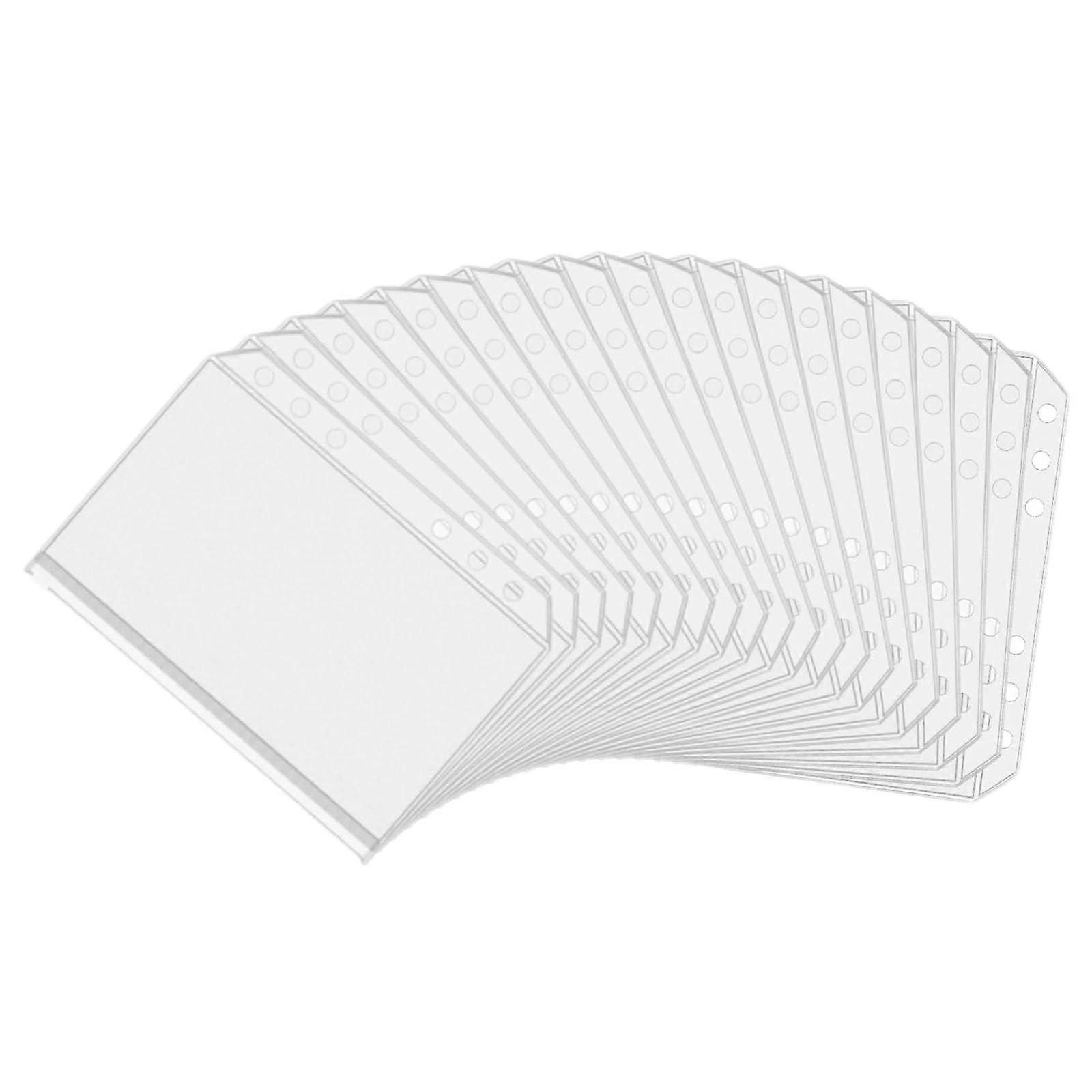 A6 Binder Pockets, 20 Pieces PVC 6Hole Zip Folder Transparent Waterproof