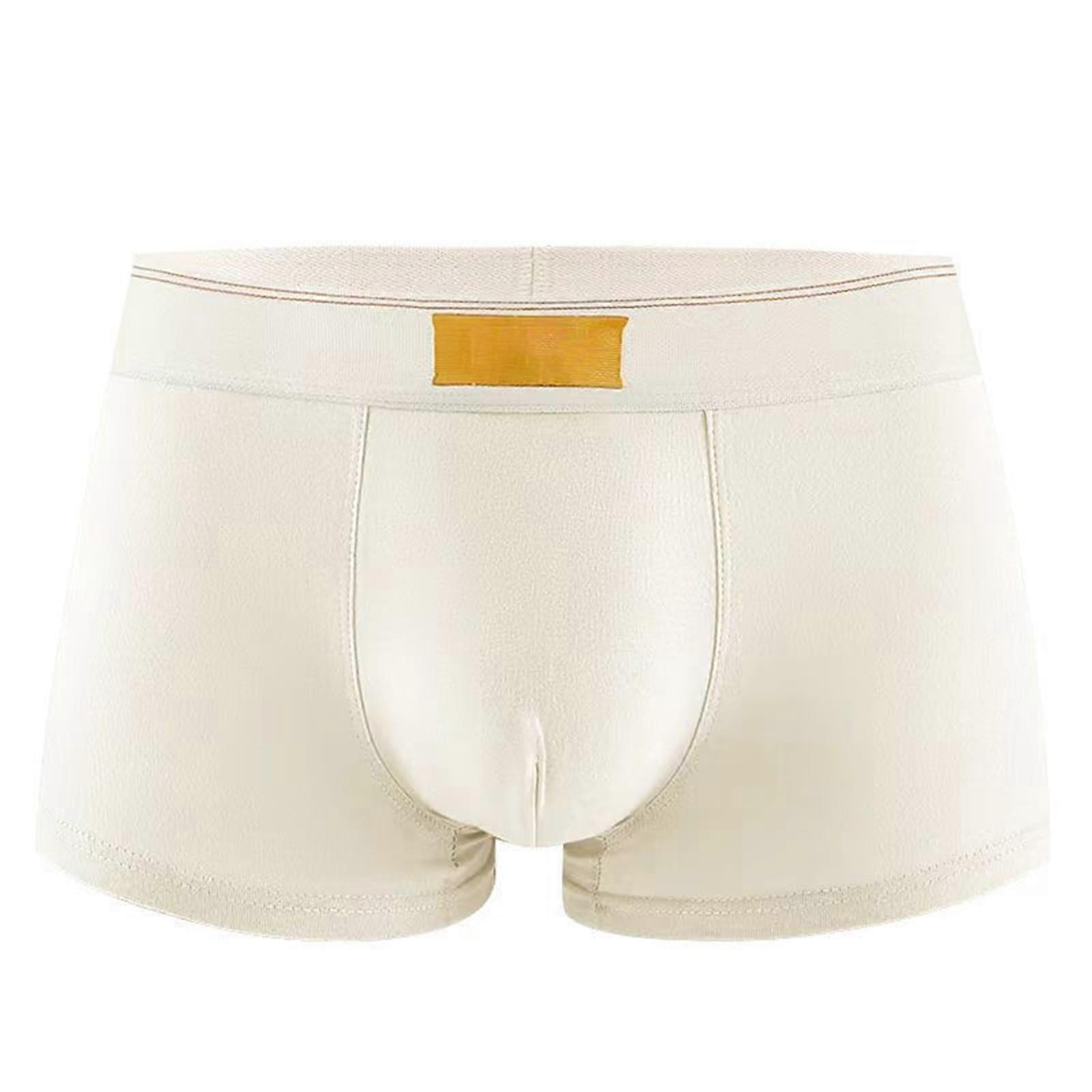 Comfortable lightweight Aline shorts for men in solid lancing design with square toe box, boxer shorts for men, beige, XXL