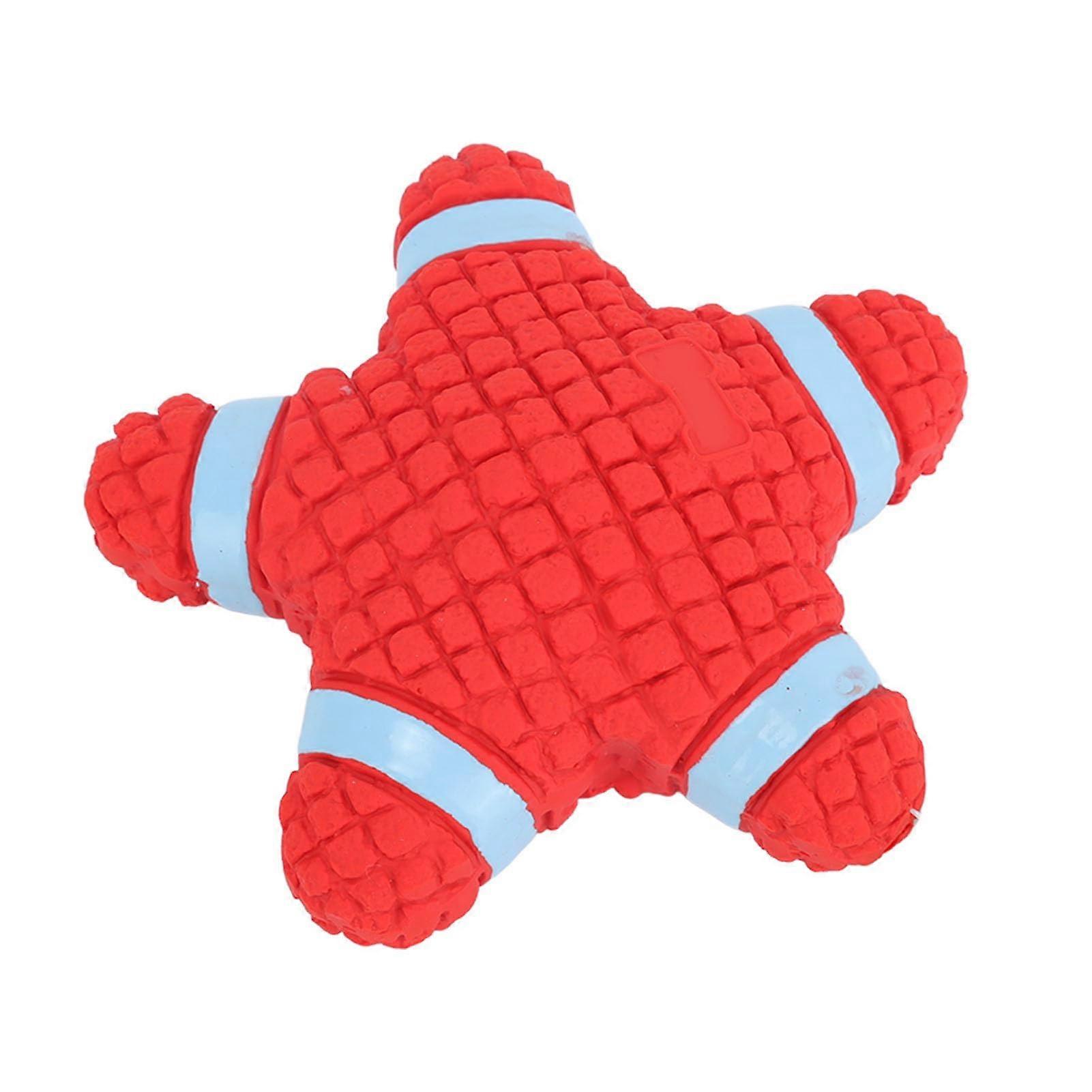 Sturdy Dog Chew Toy Squeaky Starfish Puppy Toy For Oral Care And Training Latex Chew Toy For Small And Medium Dogs Red