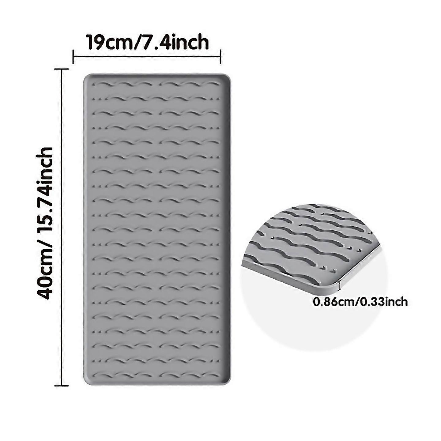 For silicone coffee mat with detachable dish drying mat easy clean Gray
