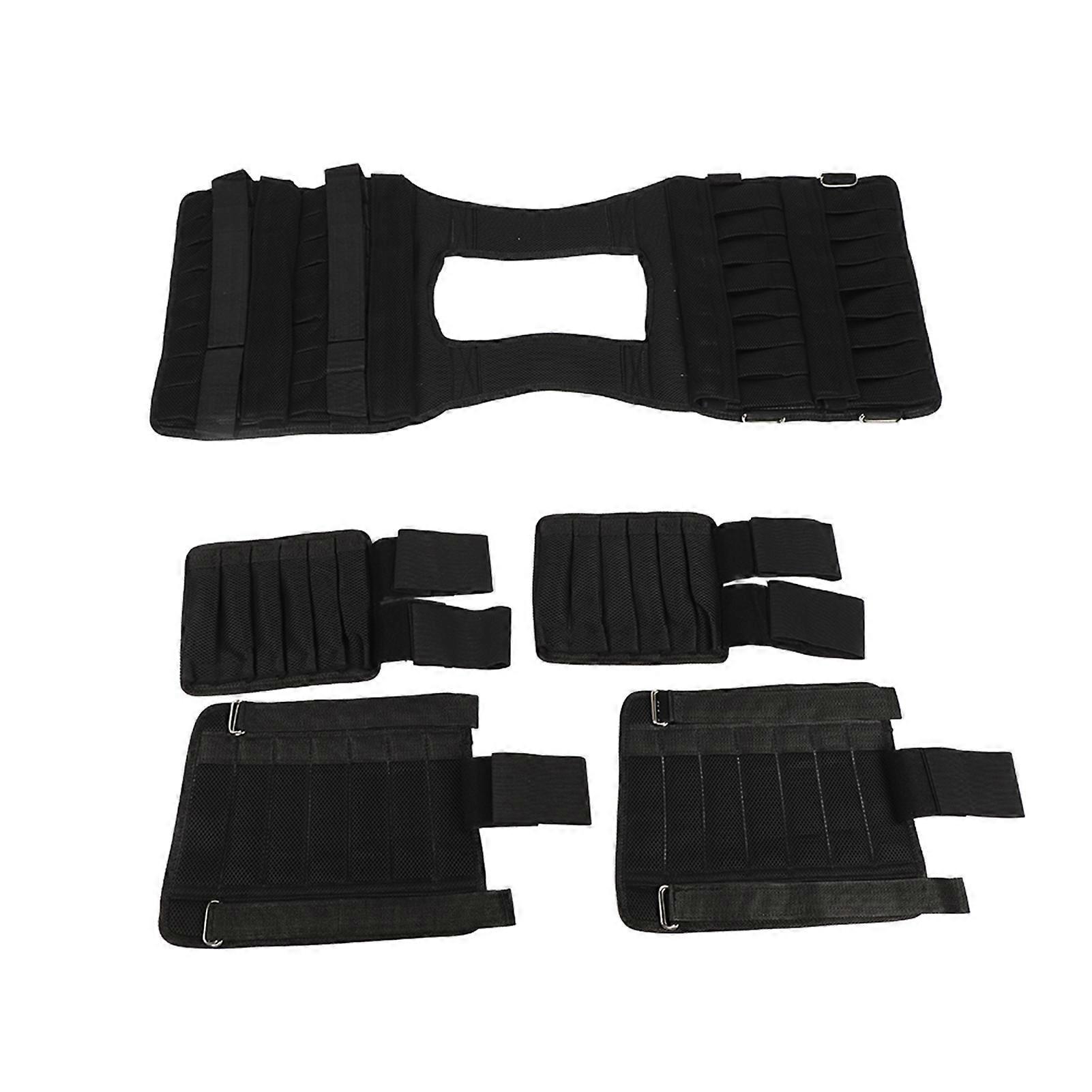 Empty Weighted Vest Set Breathable Mesh Fabric Exercise Vest with Adjustable Leg and Arm Weights for Training and Fitness