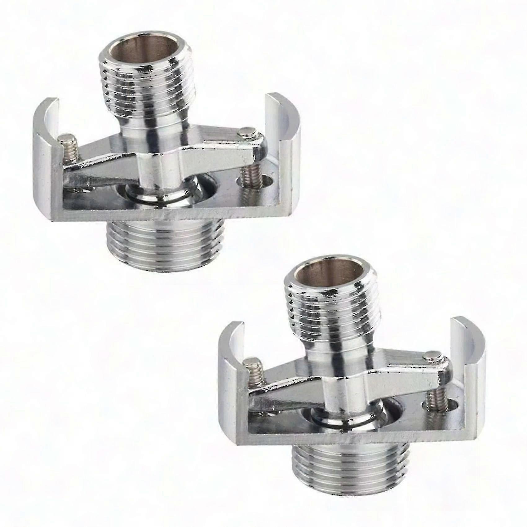 2x Adjustable Angle Copper Shower Head Intake Pipe with Eccentric Screw Corner Fitting
