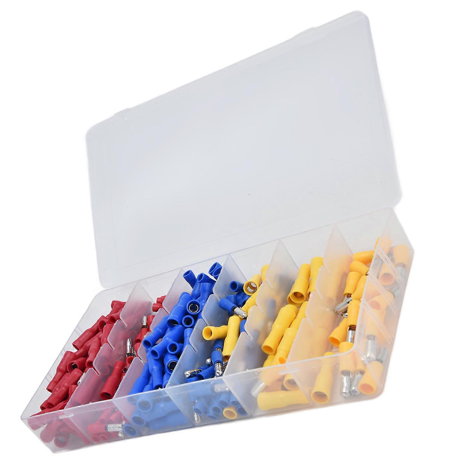 250pcs Electrical Connectors Cold Pressed Connector Terminals with Storage Box for Power Distribution Relay Protection