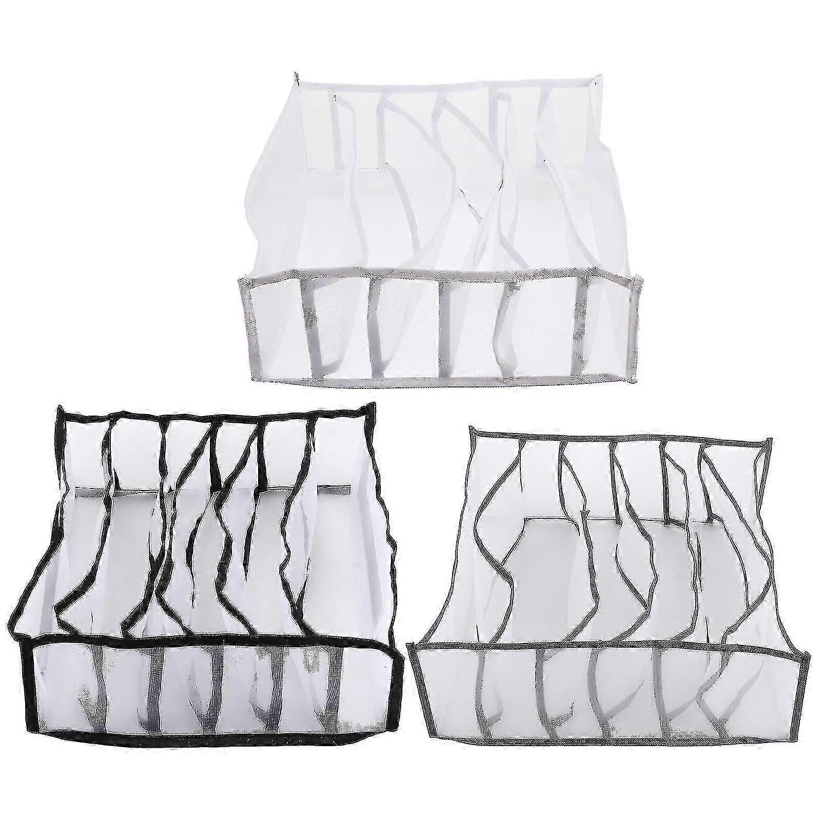 3pcs Durable Underwear Storage Boxes Stacked Plastic Organizing Box For Home