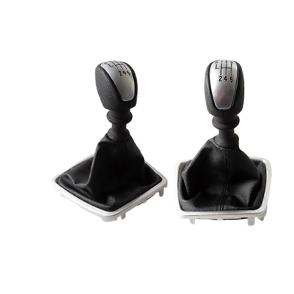 Shift Knob Gear Lever Handle, Wrapped Leather Design, 6-Speed, Compatible with Renault Laguna Mk3, Car Gear Shift Knob