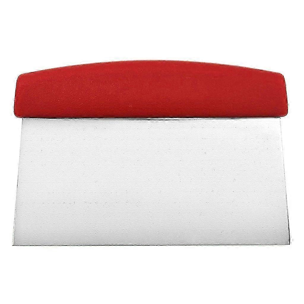 Red stainless steel dough scraper - essential baking tool for pastry chefs