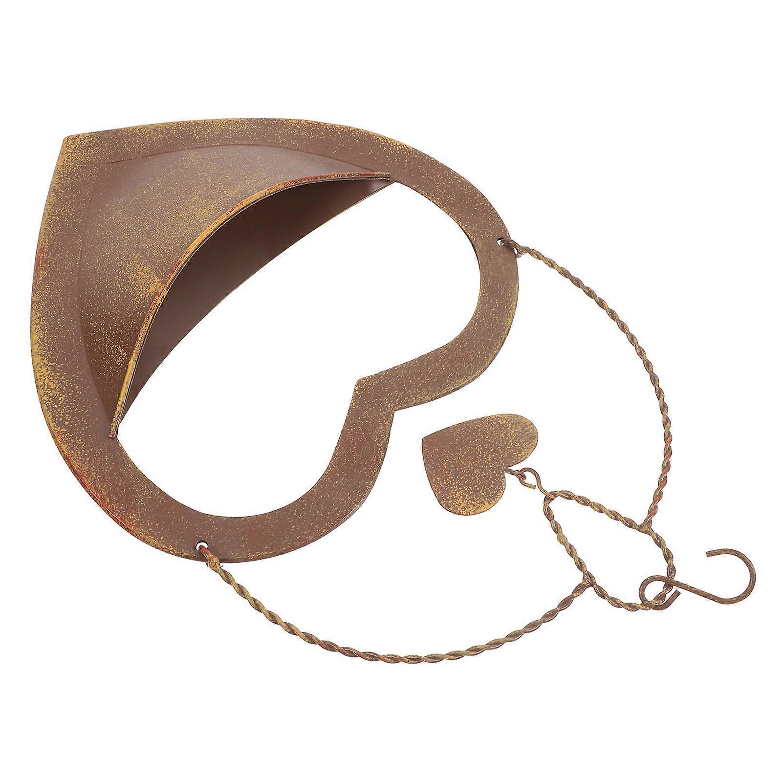 Vintage Metal Heart Shaped Hanging Planter Basket Wall Mounted Iron Plant Holder for Balcony Garden Patio Space Saving Decorative Flower Pot