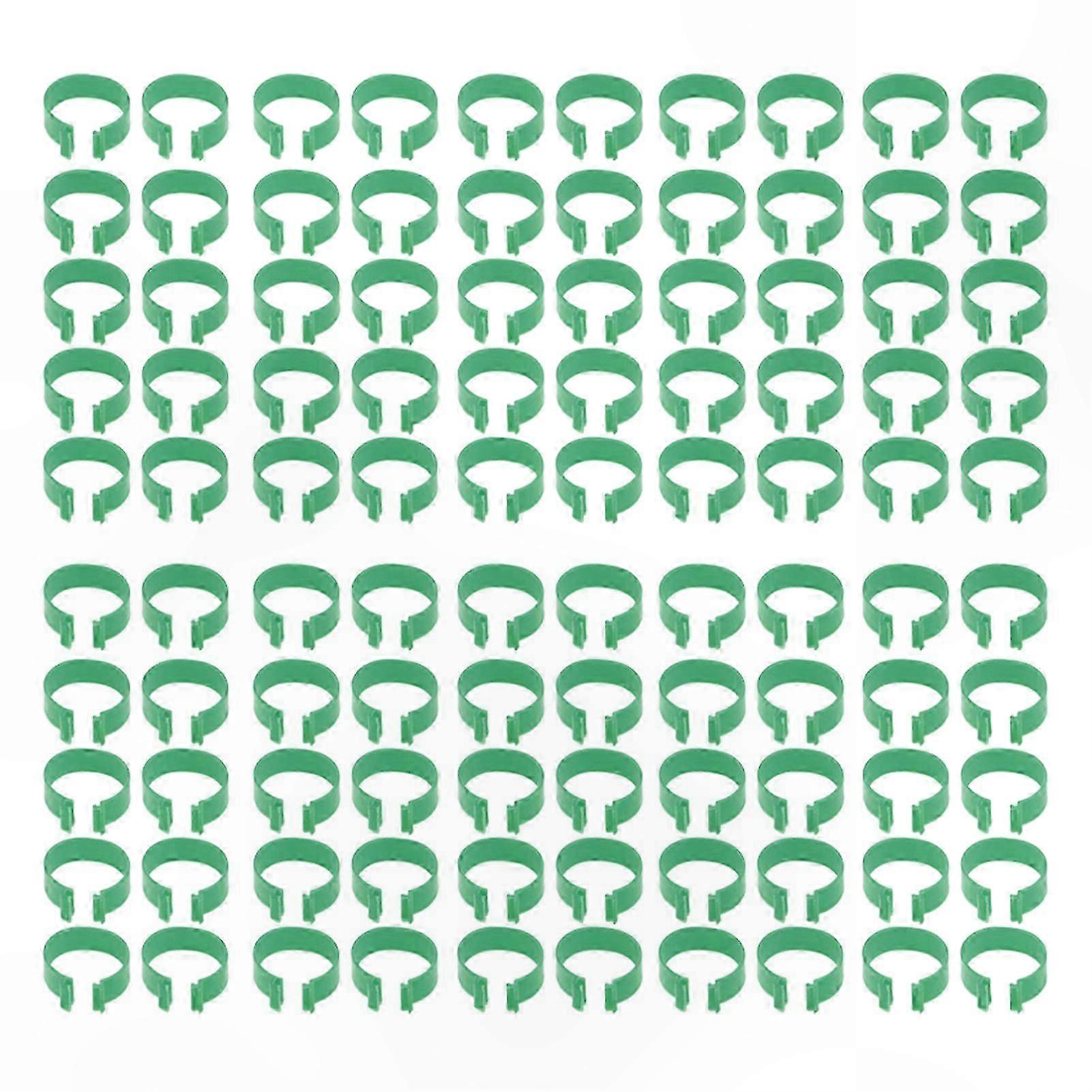 100 Pcs Open Buckle Foot Rings for Chicken Duck Goose Breeding Accessory 25mm Green Poultry Tagging Tool