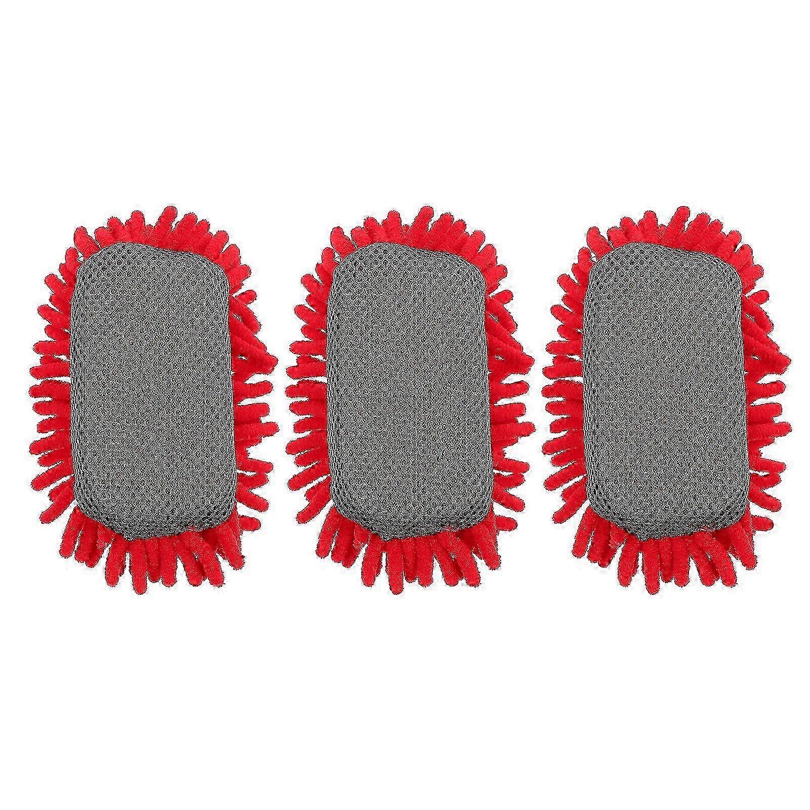 3-Piece Dry Erase Eraser Set for Whiteboard & Chalkboard, Blackboard Cleaner 13x7x5cm in Red
