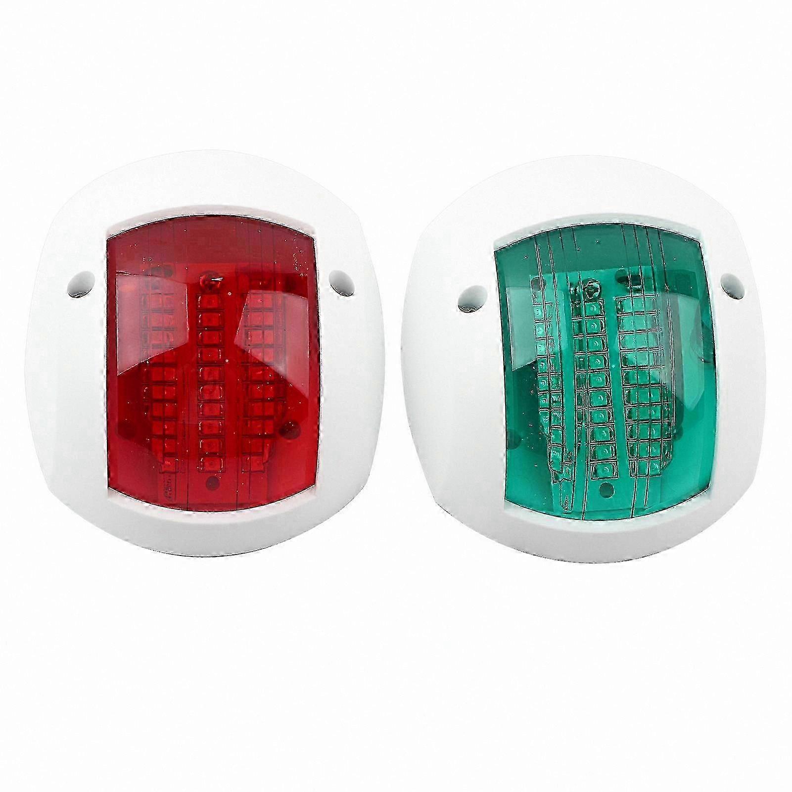 Red Green LED Boat Navigation Light Pair, Waterproof Signal Lamp for Marine Use, DC12V-24V 3W White hwy