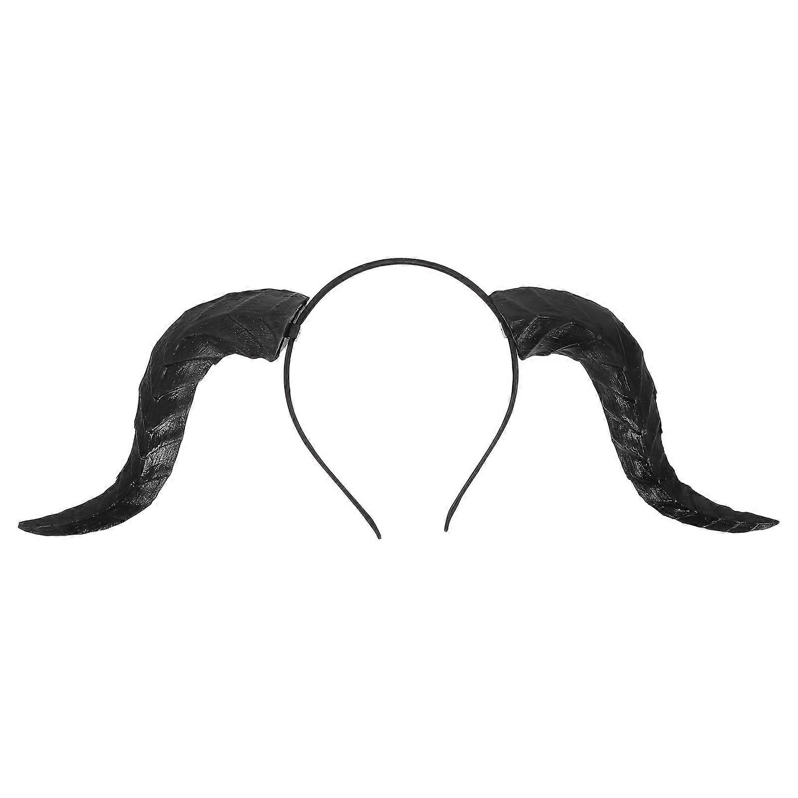 Detachable Bull Horns Headband for Halloween & Day of the Dead Elastic Costume Accessory for Role Play