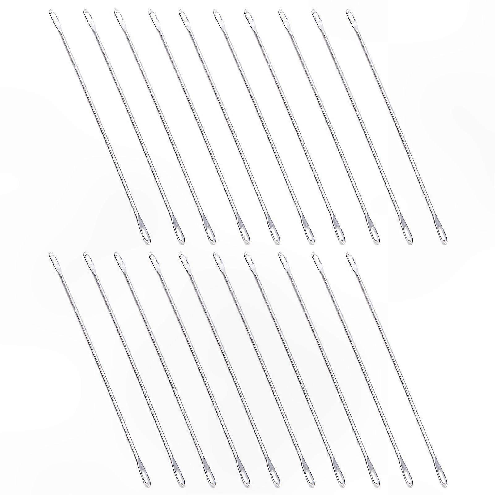 20-Pack Double Eye Metal Needles 9cm for Knitting Machine Transfer Tool