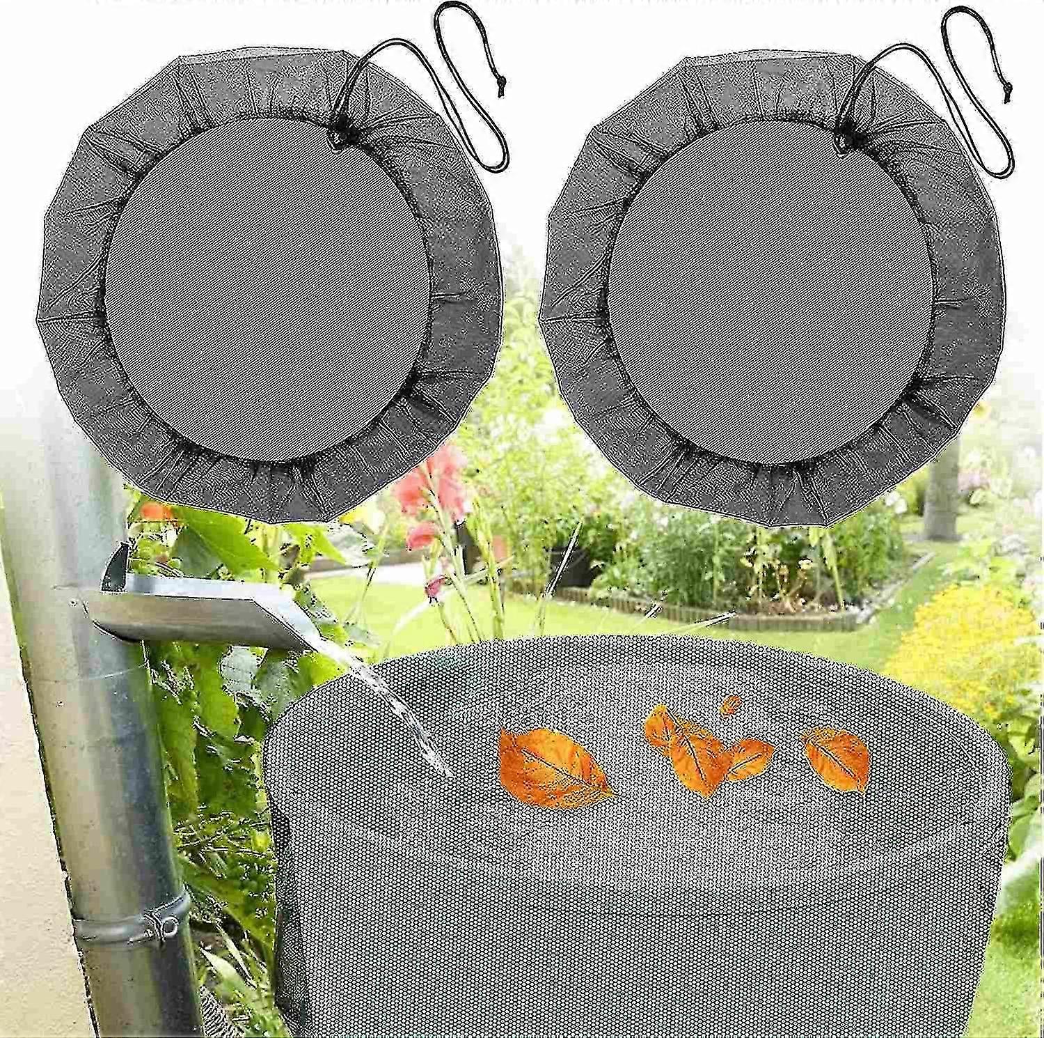 2 Pcs Rain Barrel Net, 95cm Rain Barrel Cover With Drawstring, Adju...