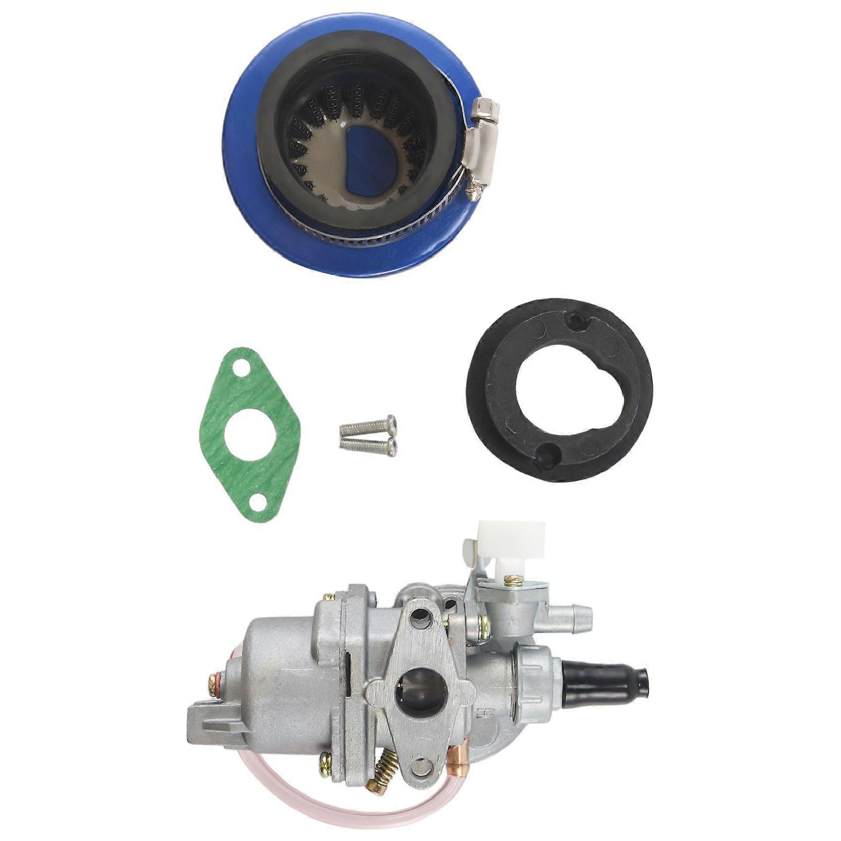 Carburetor Carby + Blue Air Filter + Stack For 2 Stroke 47Cc 49Cc Engine Parts Mini Kids Atv Dirt P