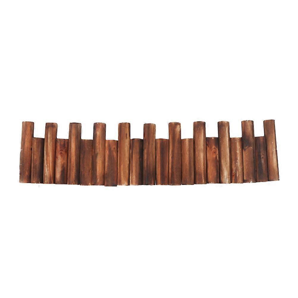 Wood Fence for Garden Decoration Light Brown Durable and Safe with Ground Stake Design Each Connects Easily