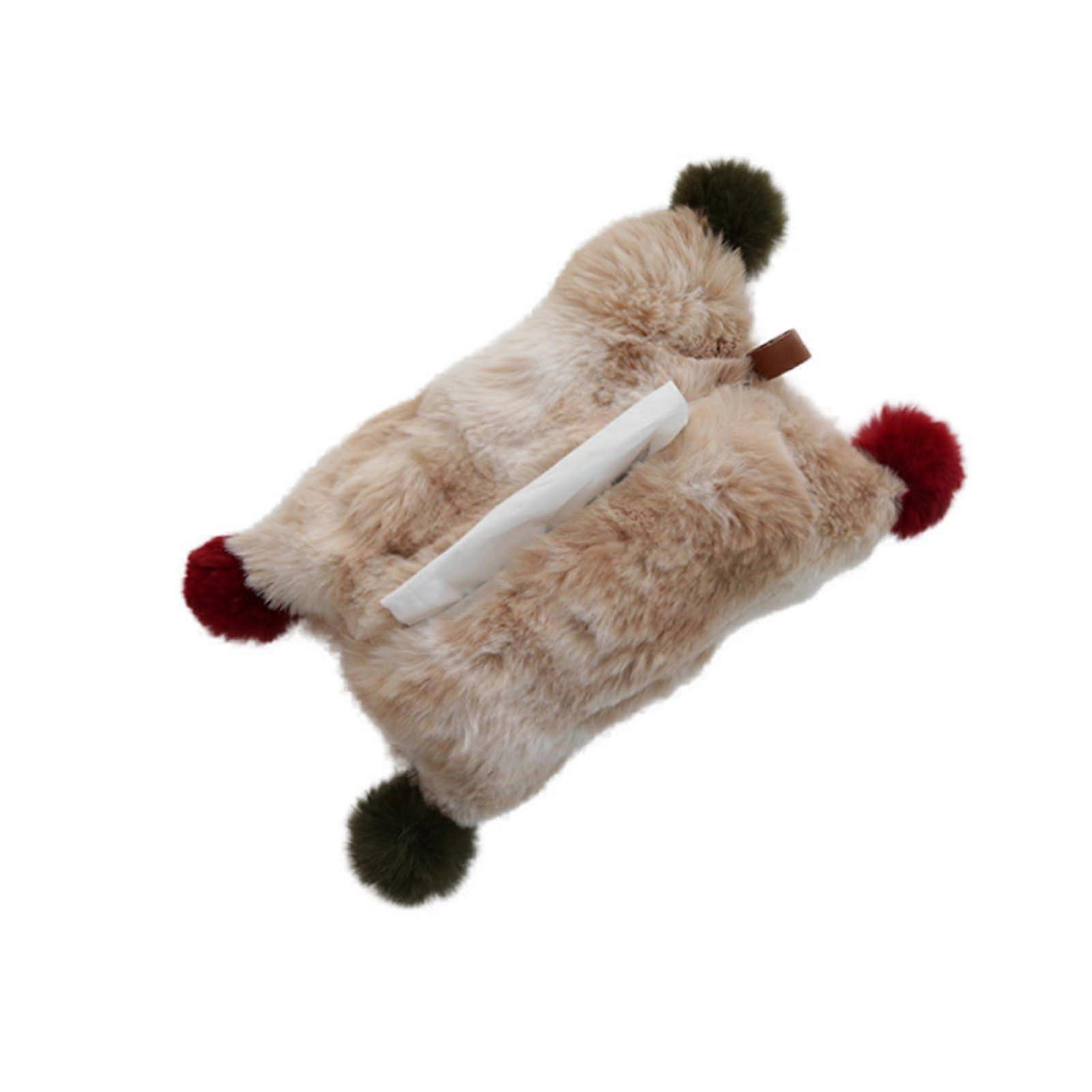 Sturdy Plush Tissue Pocket Organizers For Home Decor Coffee Color Short Handle Tissue Holder