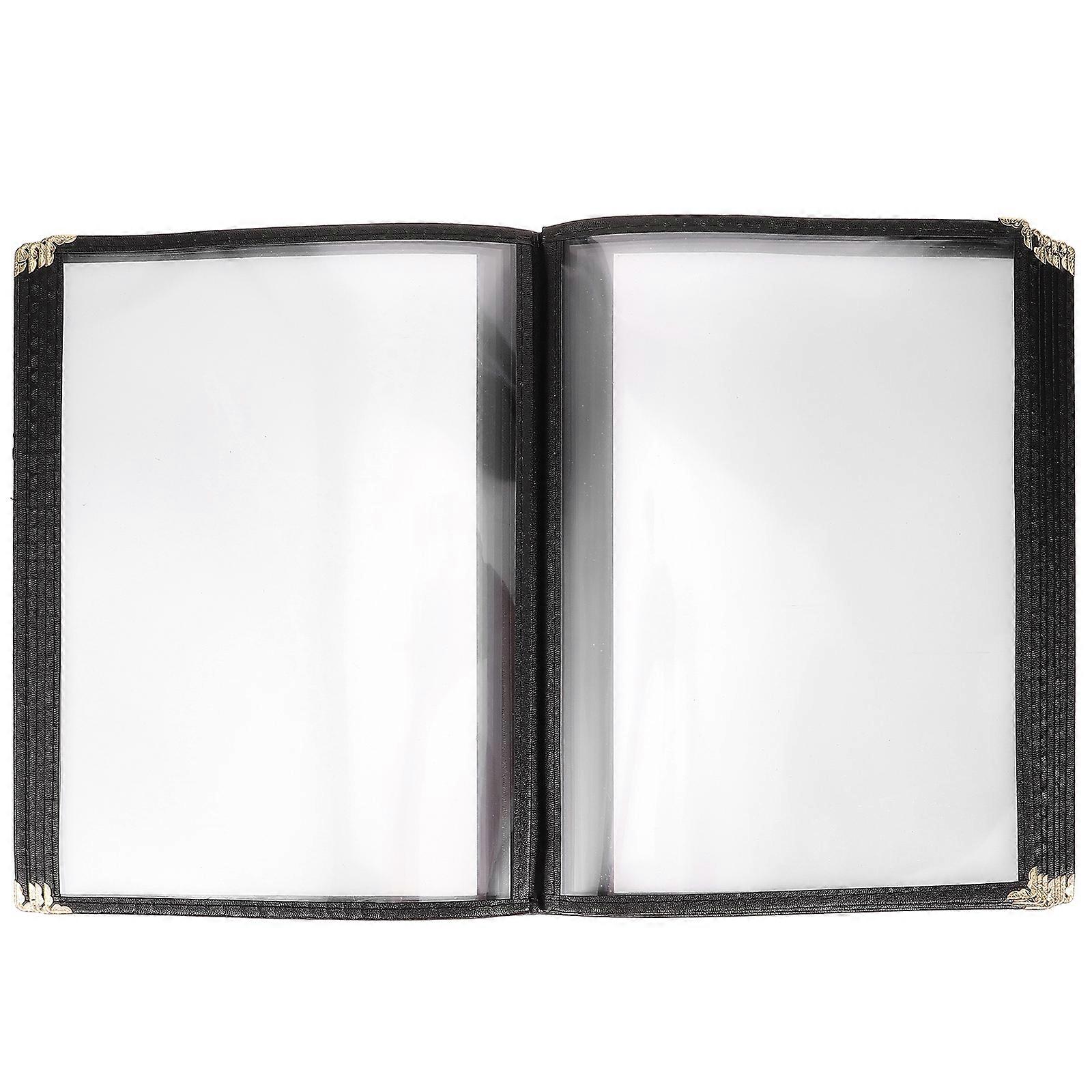 Transparent PVC Menu Book with Black Cover for Home Use Clear and Durable Large Capacity 1 Piece
