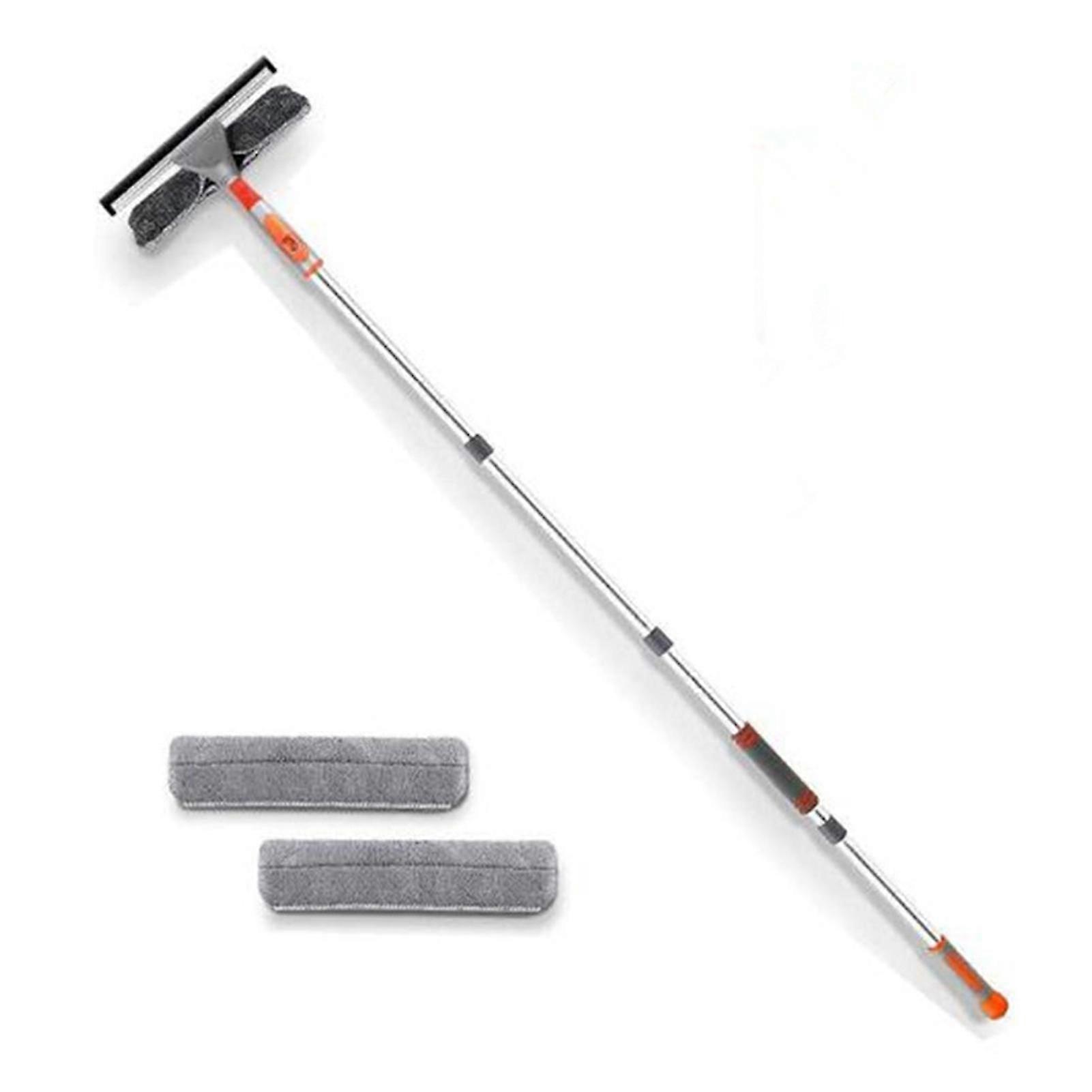 Telescopic Window Wiper Set with Bendable Brush Head Durable Labor-Saving Cleaning Brush for High Window
