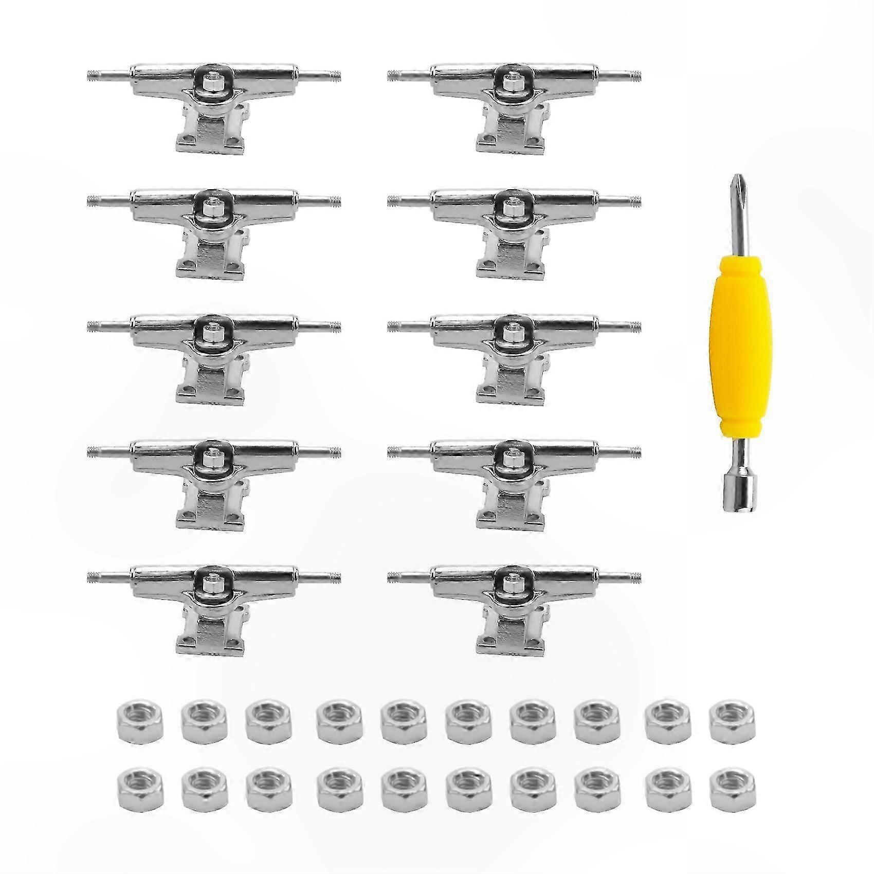 10 Pack 29mm Finger Skate Trucks with Nuts for Mini Skateboard Deck