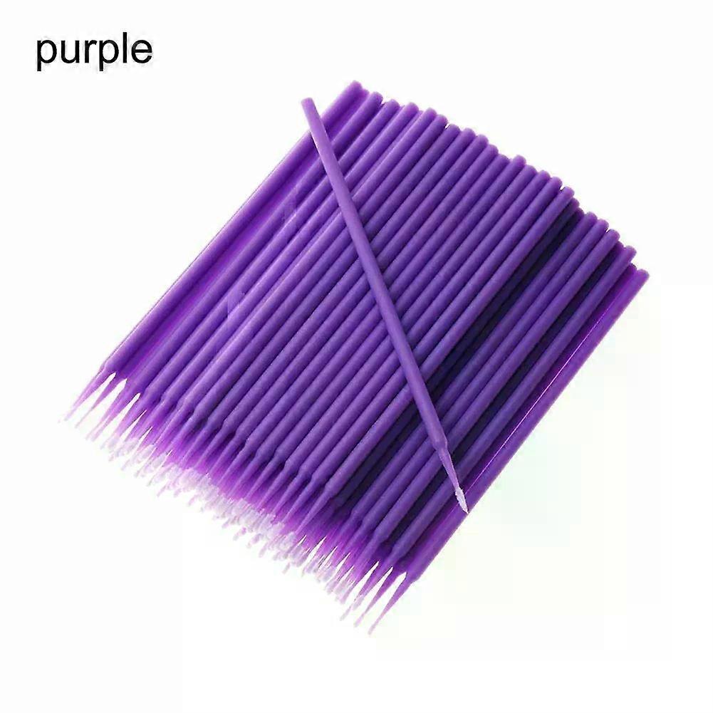 100Pcs Up Paint Micro Brush Tips 15mm Mini Car Touch Up Paint Micro Brush Purple Auto Applicator Sticks Detailing Car Products